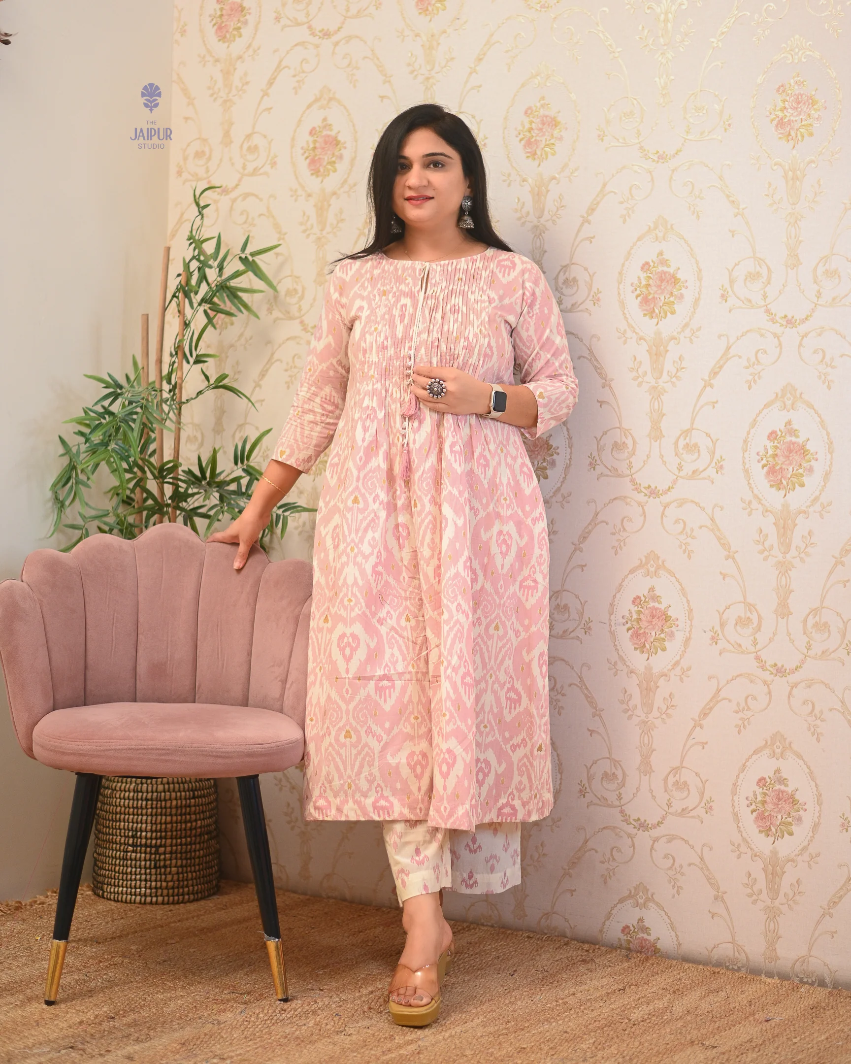 Aamina Cotton Ikkat Flaired Coord set - Image 12