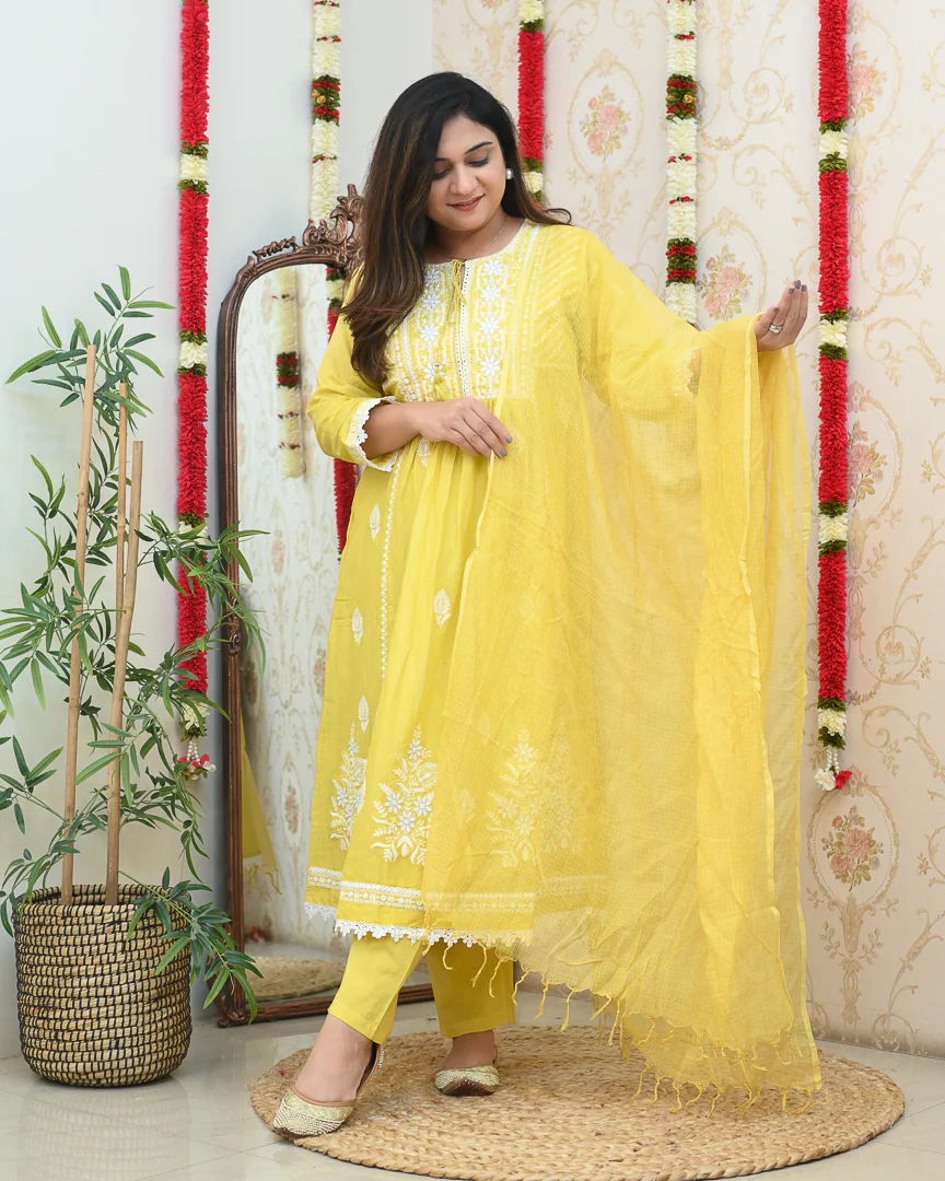 Aanya Premium Cotton Embroidered Pant set - Image 11