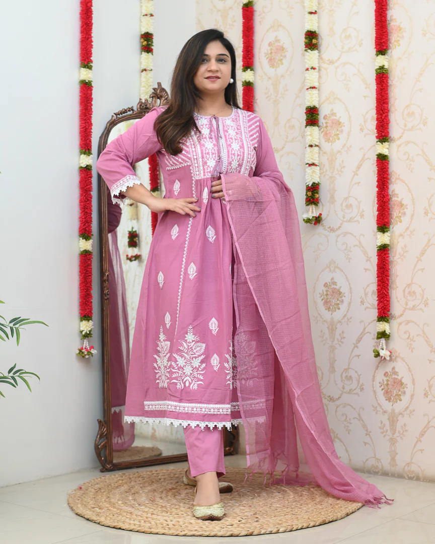 Aanya Premium Cotton Embroidered Pant set - Image 2