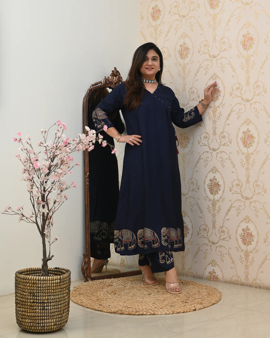 Aashna Muslin A-line plazo Coord Set