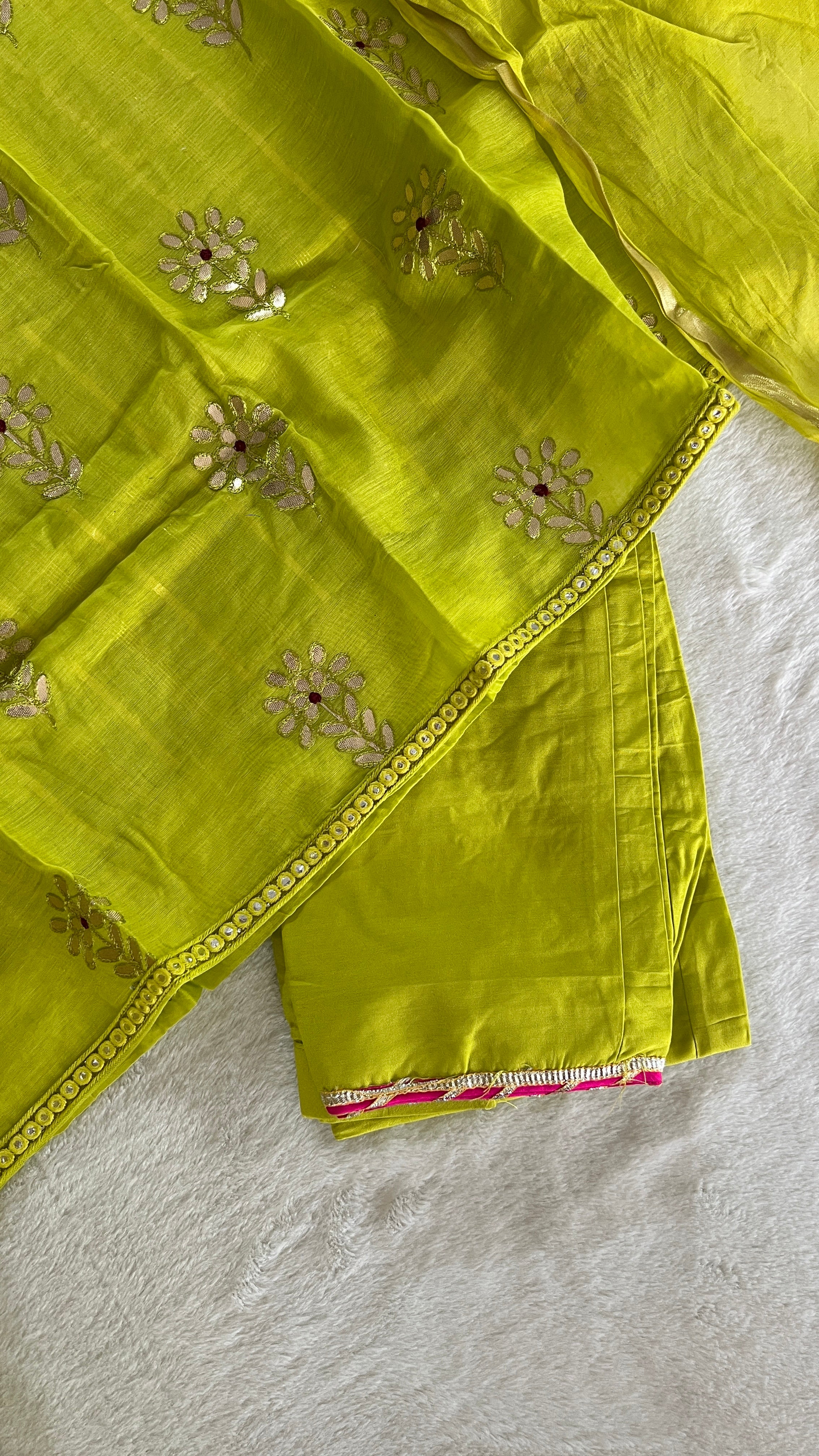 Aavya Mul Chanderi Embroidered A-line pant Set - Image 10