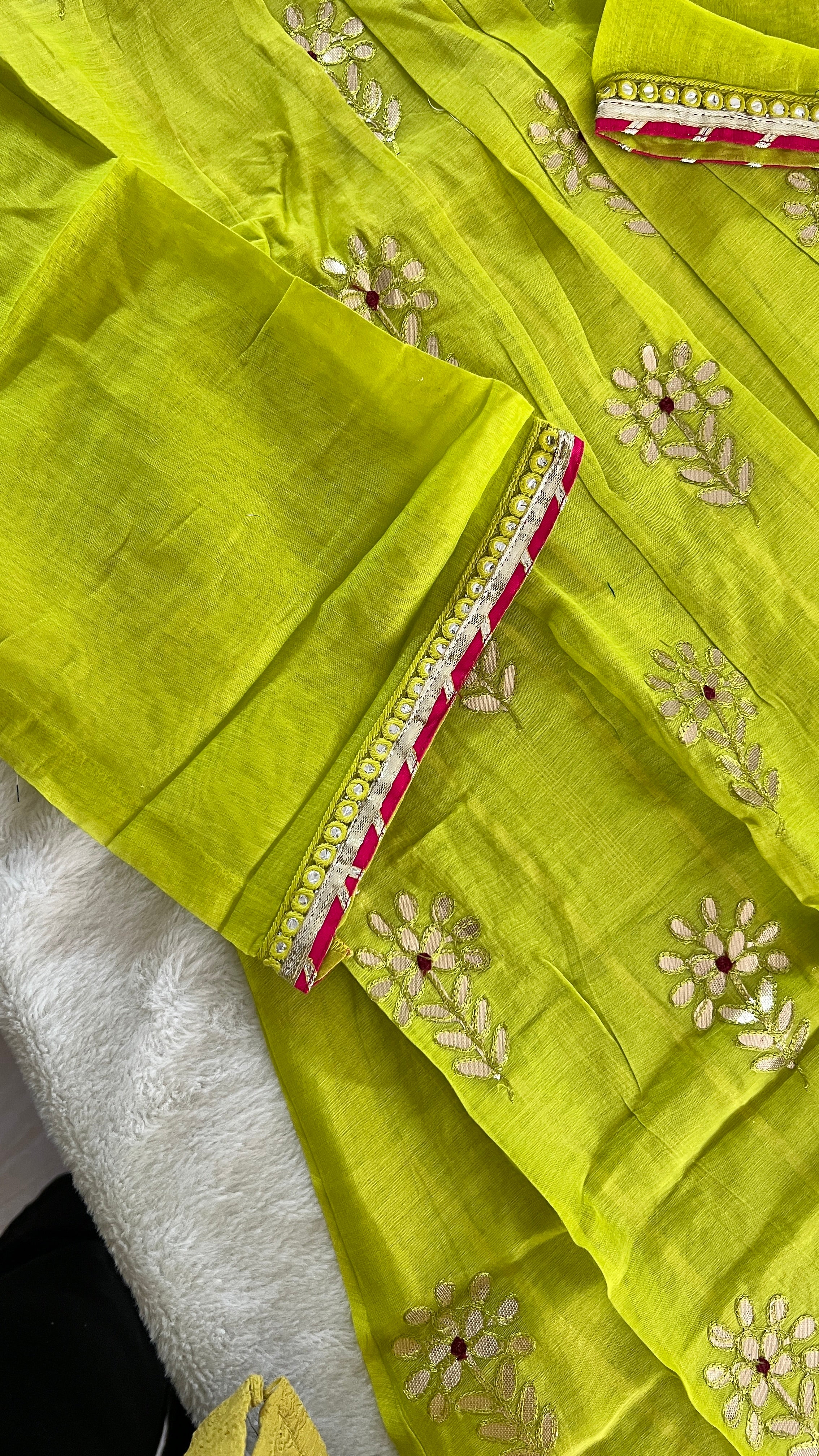 Aavya Mul Chanderi Embroidered A-line pant Set - Image 9