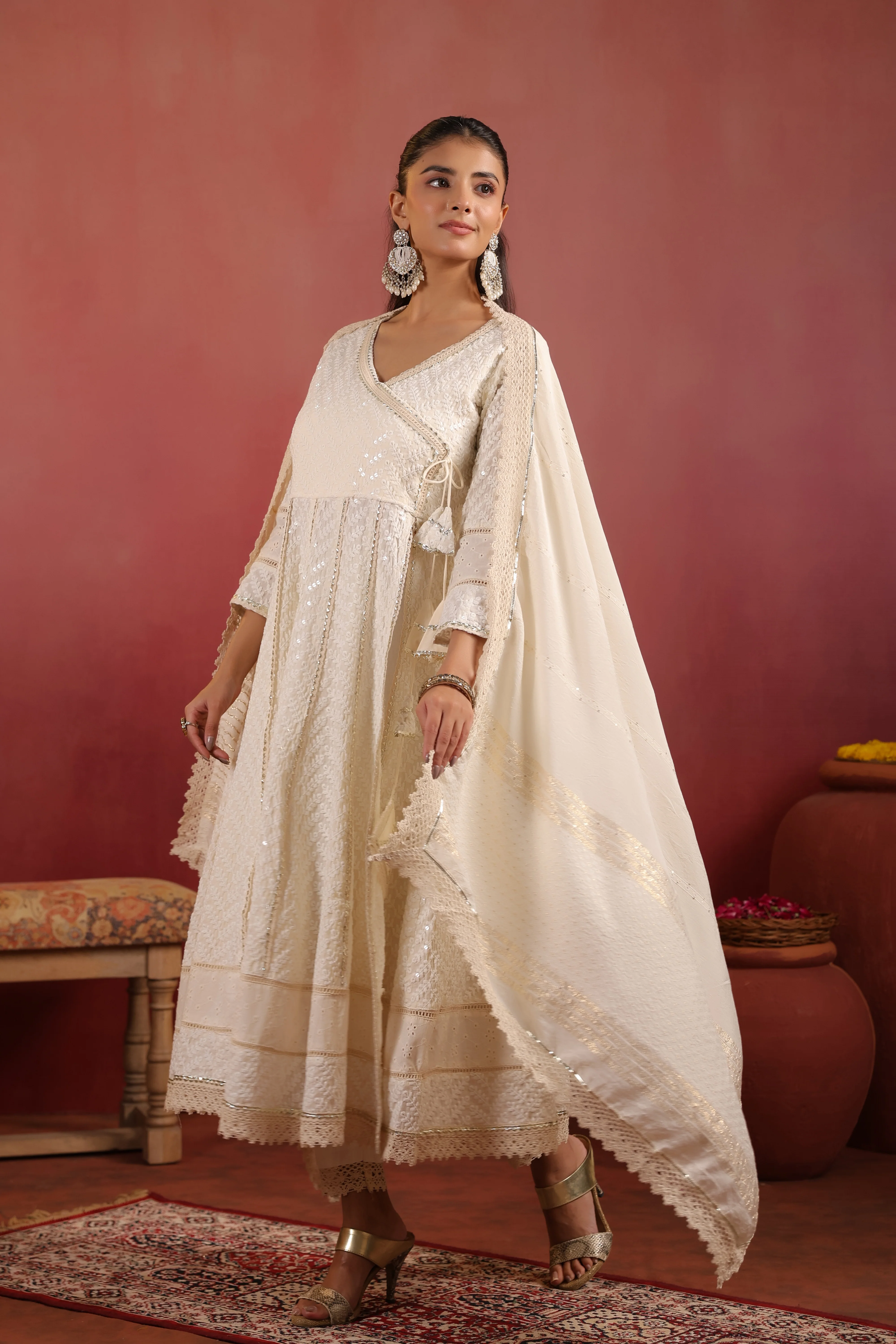 Ada Cotton Sciffili Embroidered Anarkali Set - Image 3