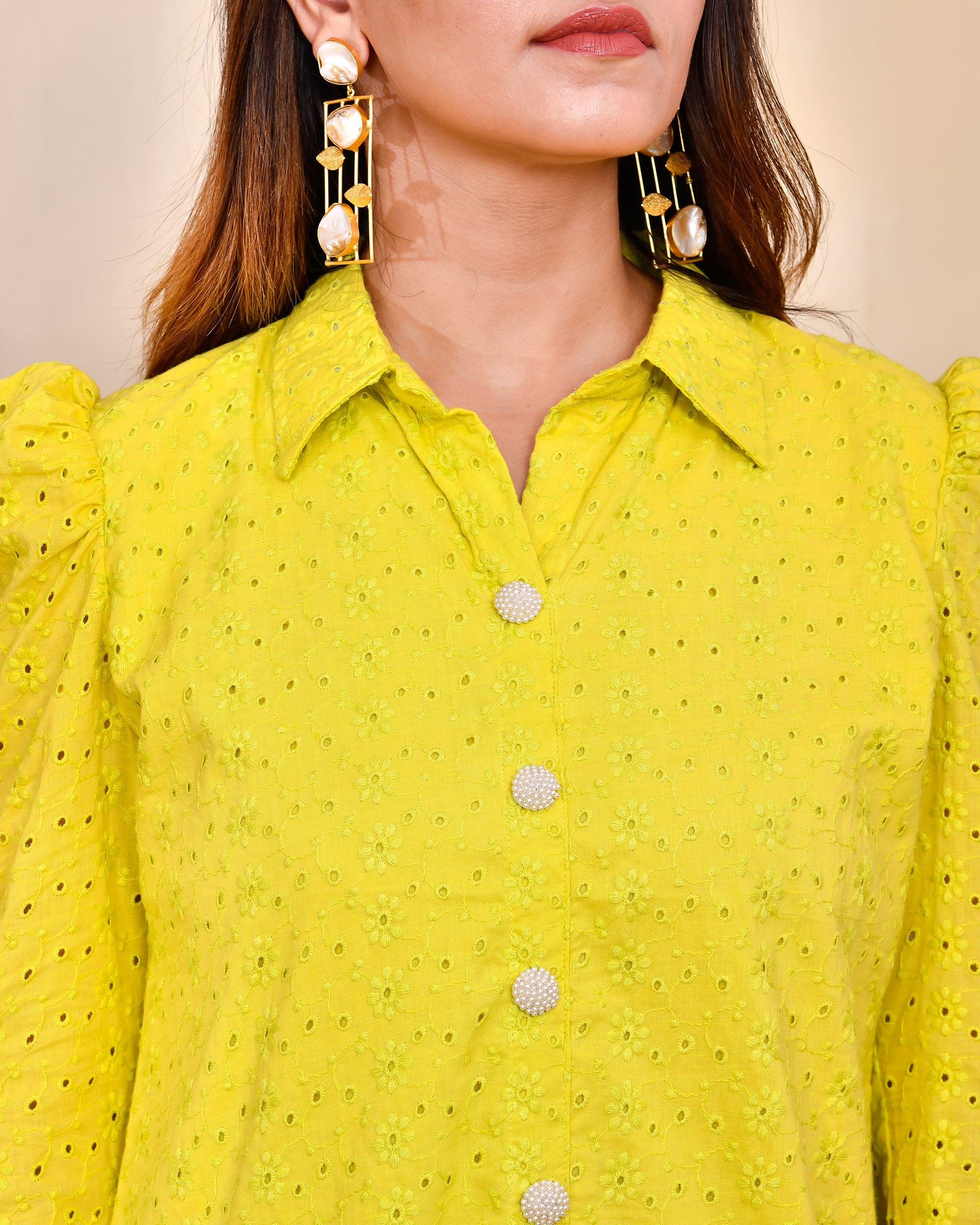 Adams Sciffili Cotton Coord Set Yellow - Image 3