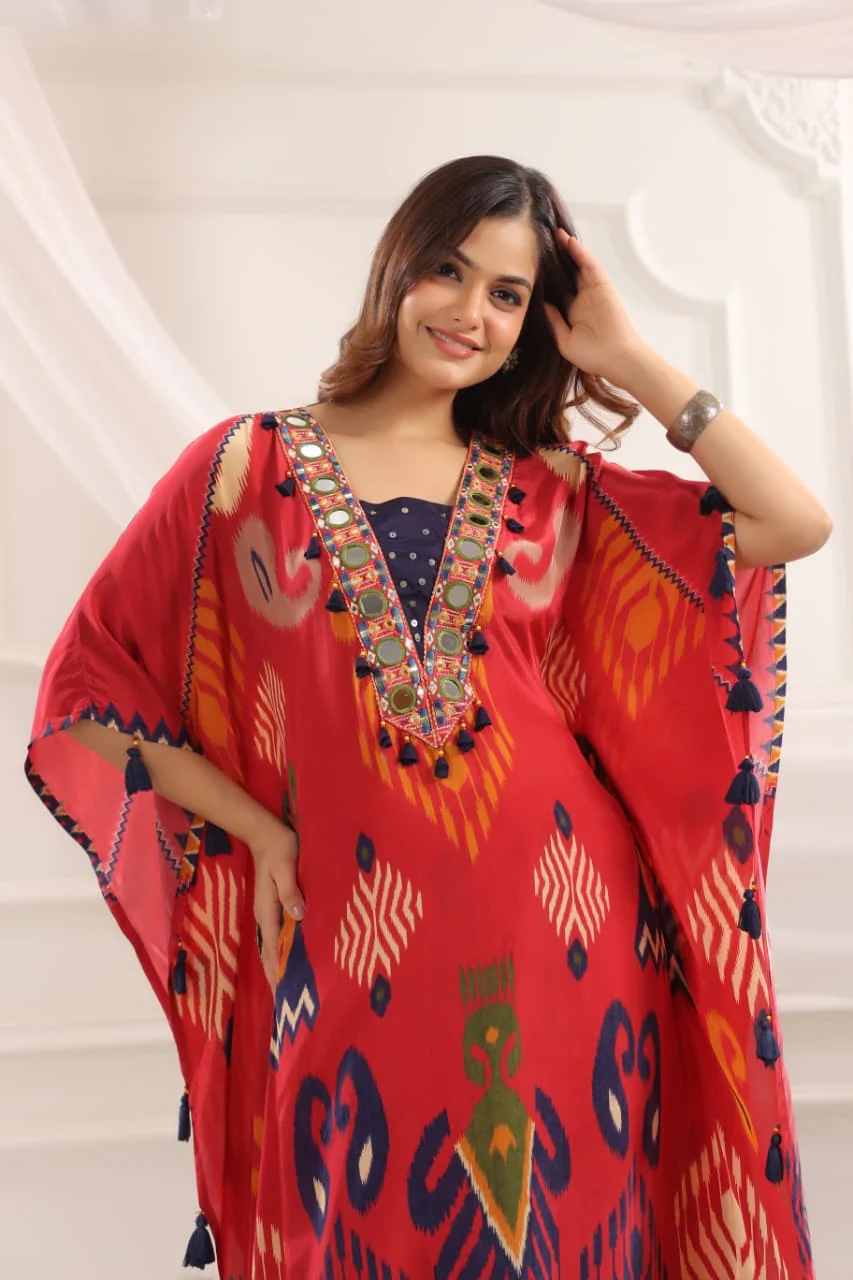 Adani Crepe Ikkat Embroidered Coord set - Image 4