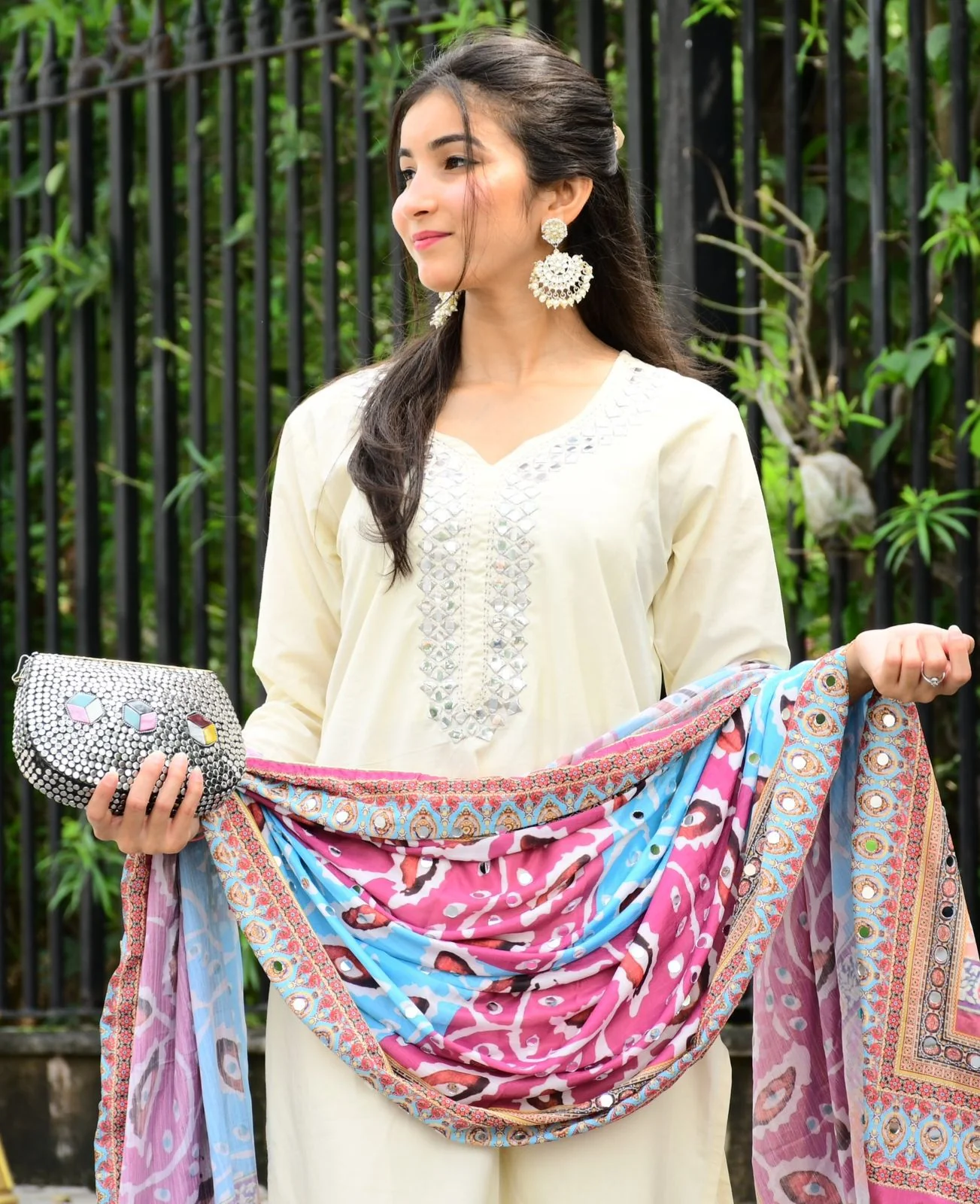 Aditi Cotton Embroidered Straight Pant Set - Image 3