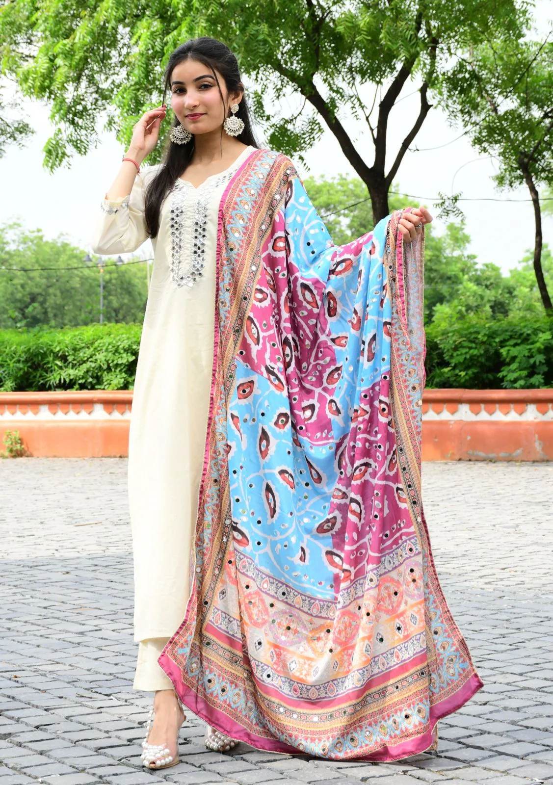 Aditi Cotton Embroidered Straight Pant Set - Image 4