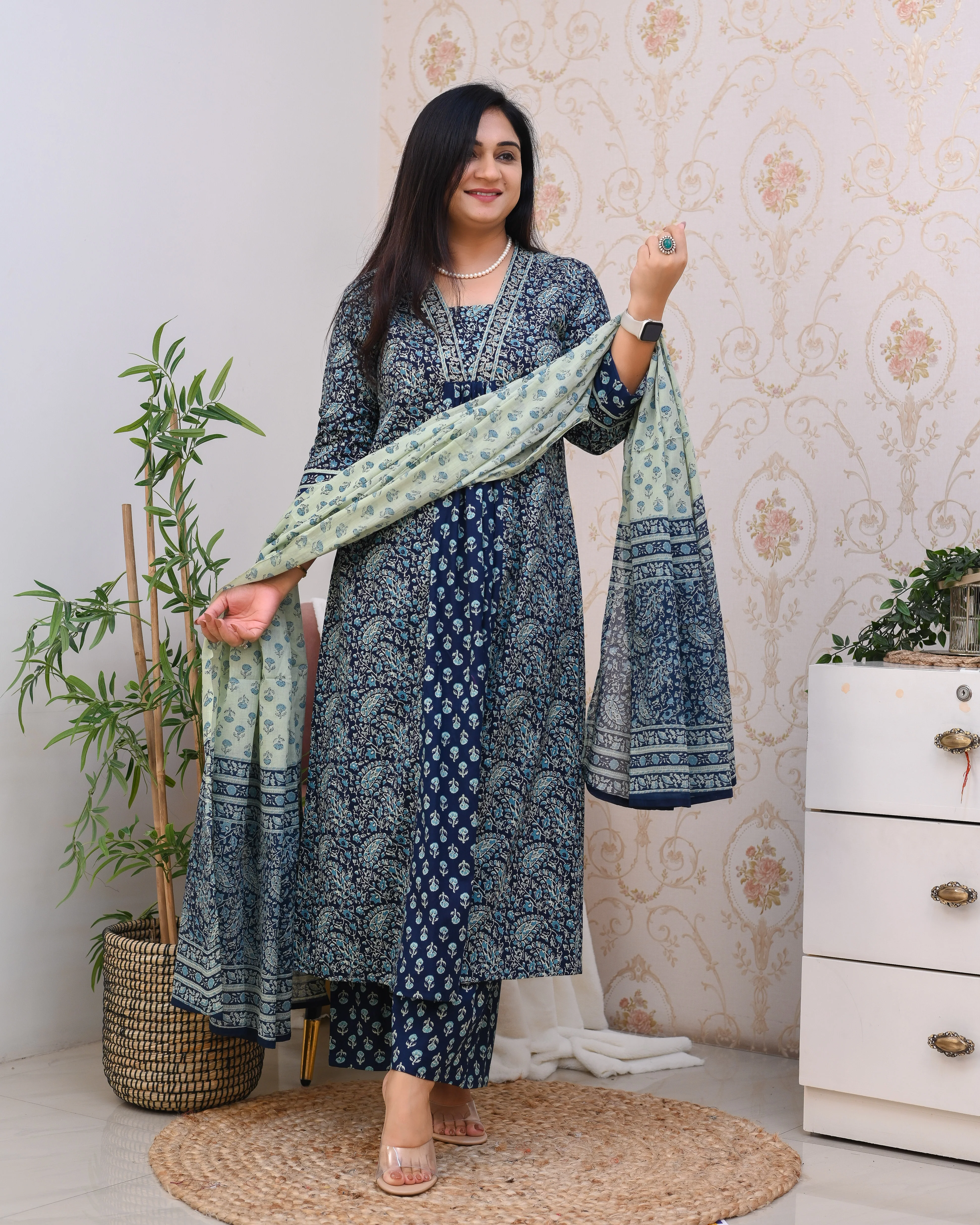 Ajrakh Cotton A-line Divider Set - Image 3