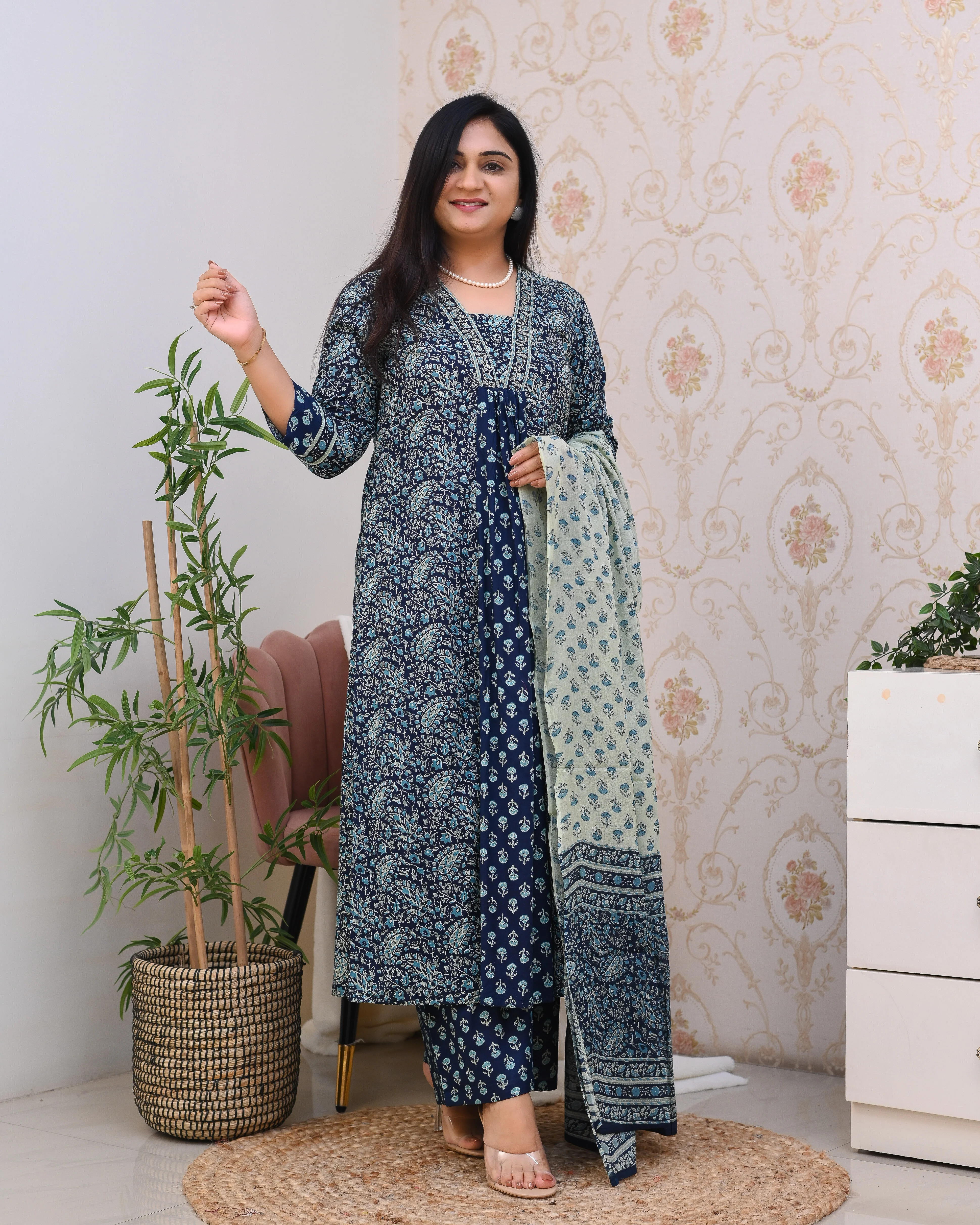 Ajrakh Cotton A-line Divider Set - Image 5