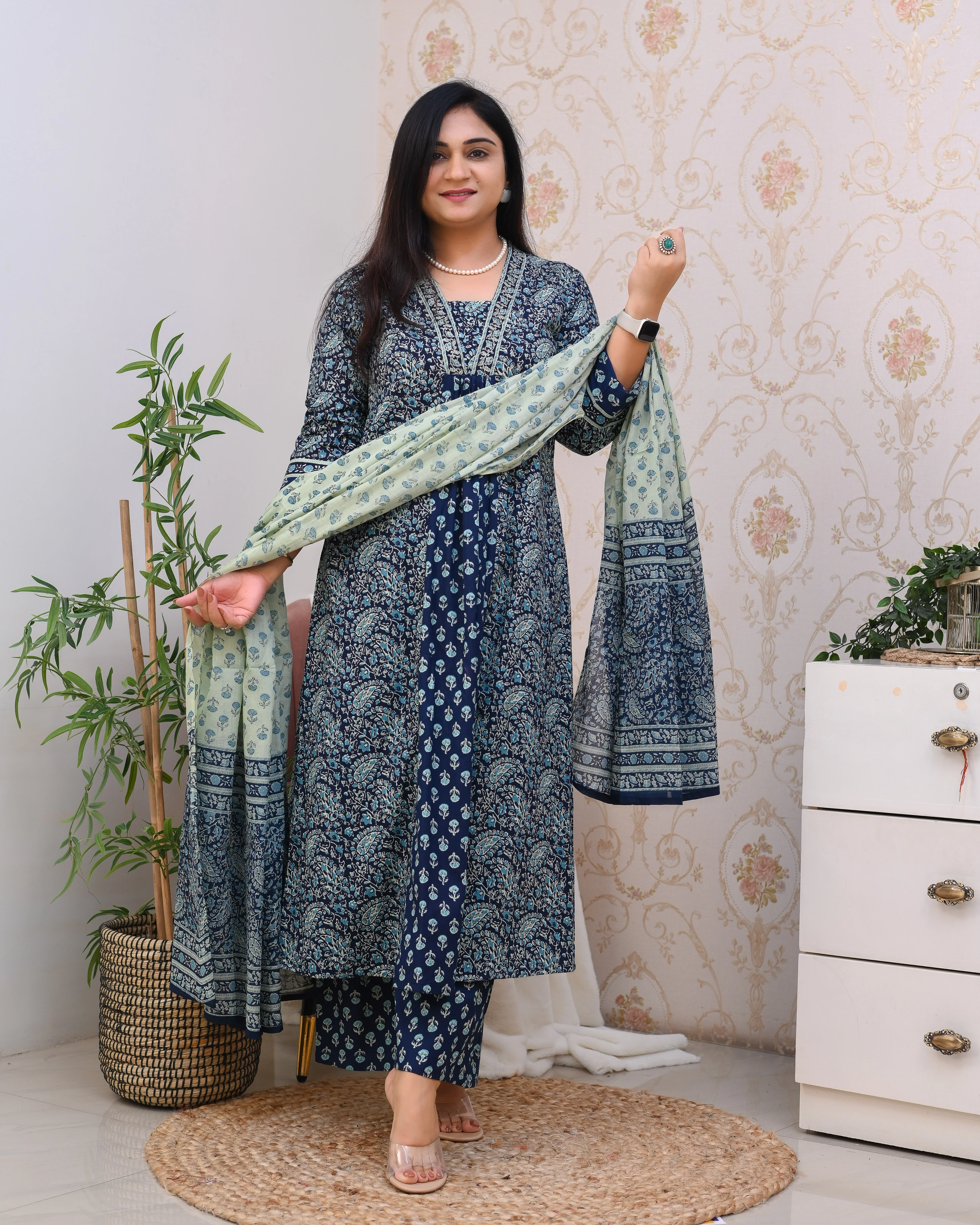 Ajrakh Cotton A-line Divider Set - Image 7