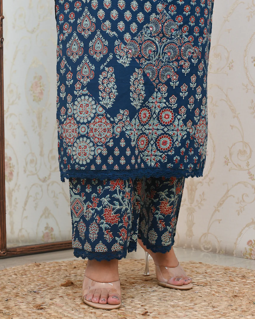 Ajrakh Embroidered Cotton Coord Set - Image 11