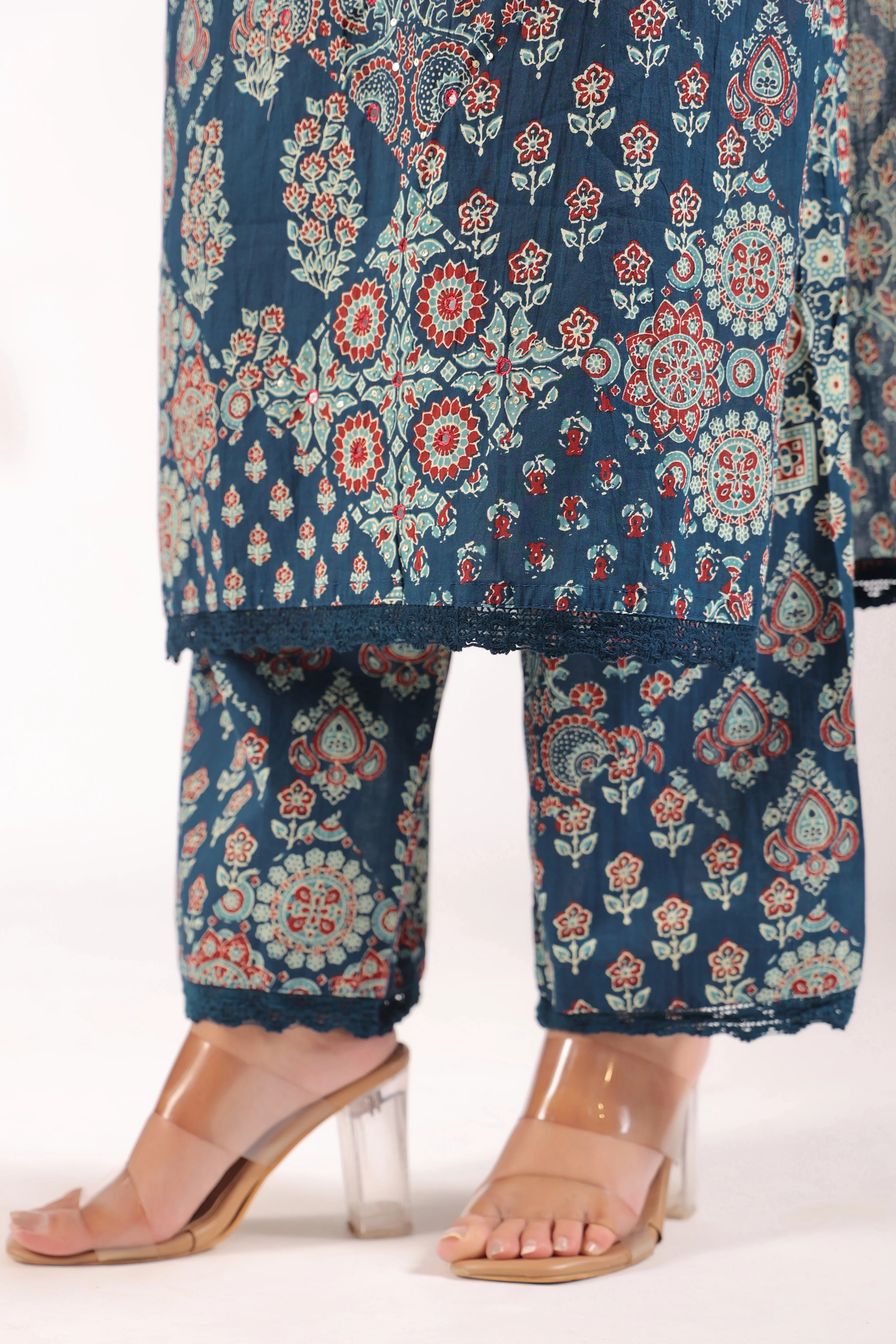 Ajrakh Embroidered Cotton Coord Set - Image 5