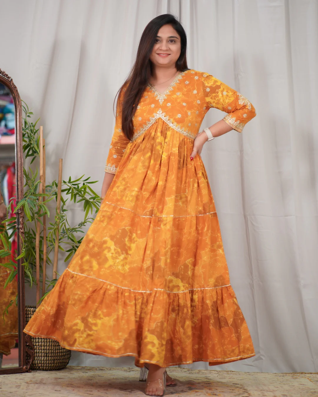 Alia Style Cotton Long Dress - Image 3