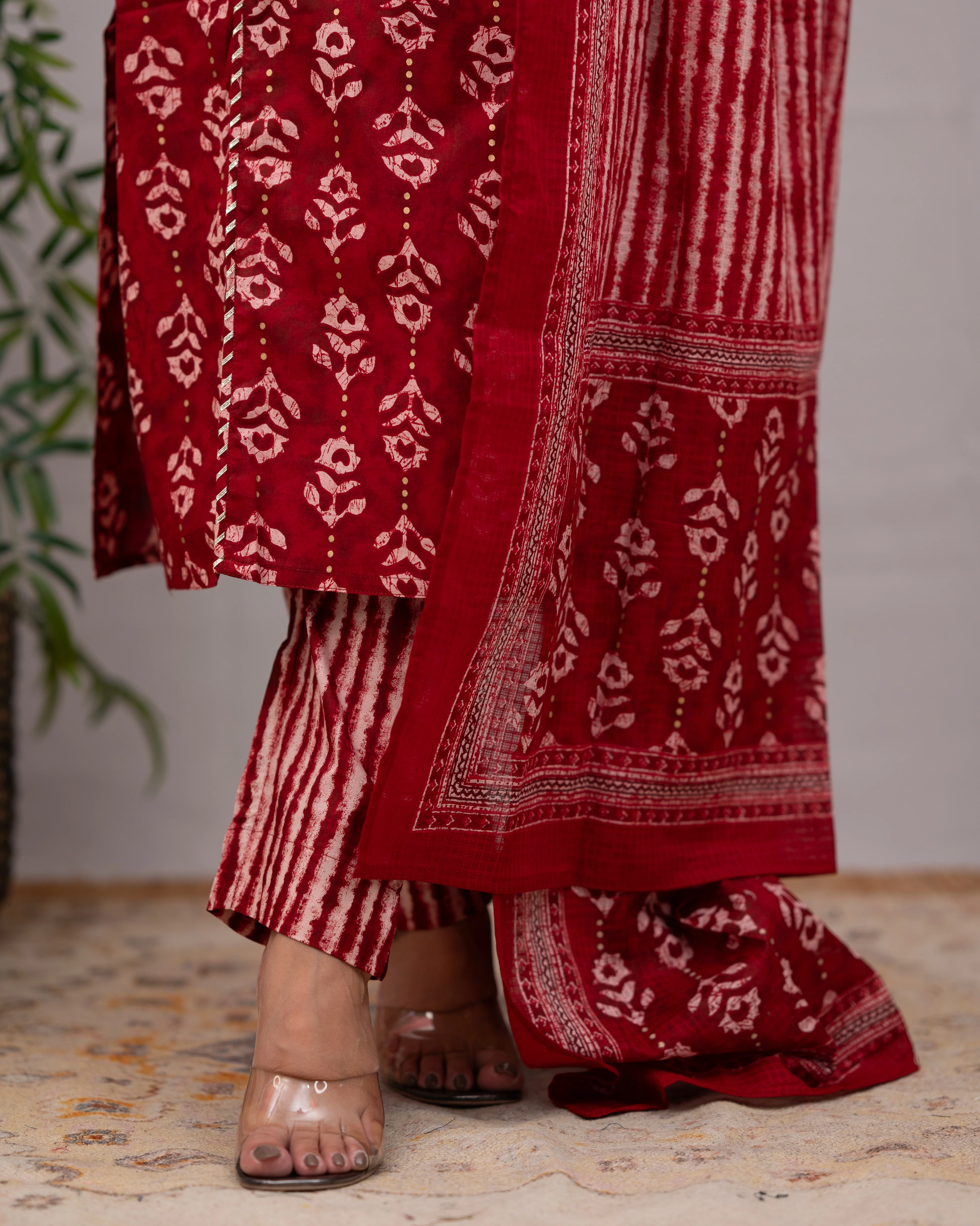 Anina Cotton Zari Embroidered Pant Set - Image 12