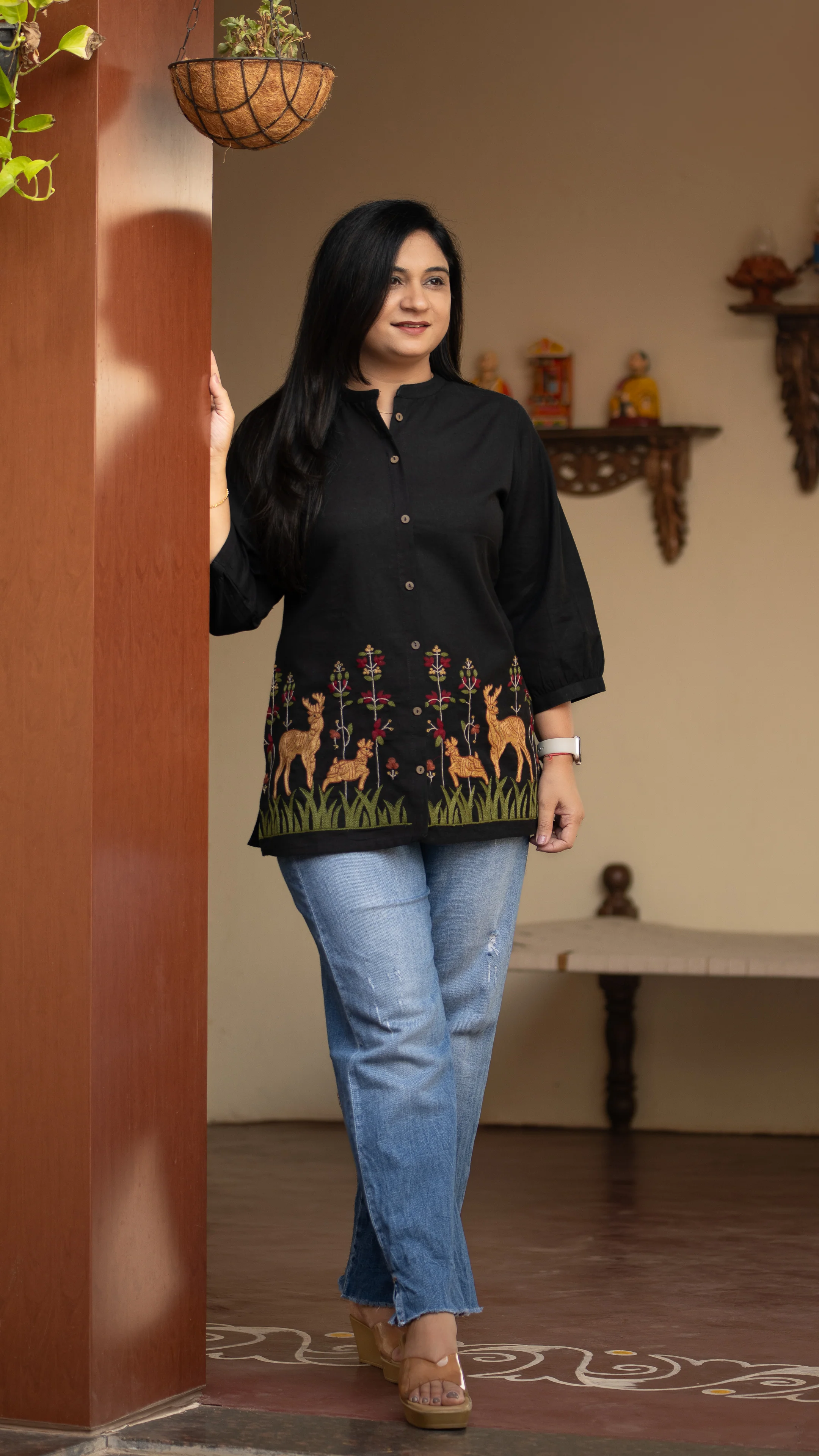Arika Cotton Embroidered Short Top - Image 17