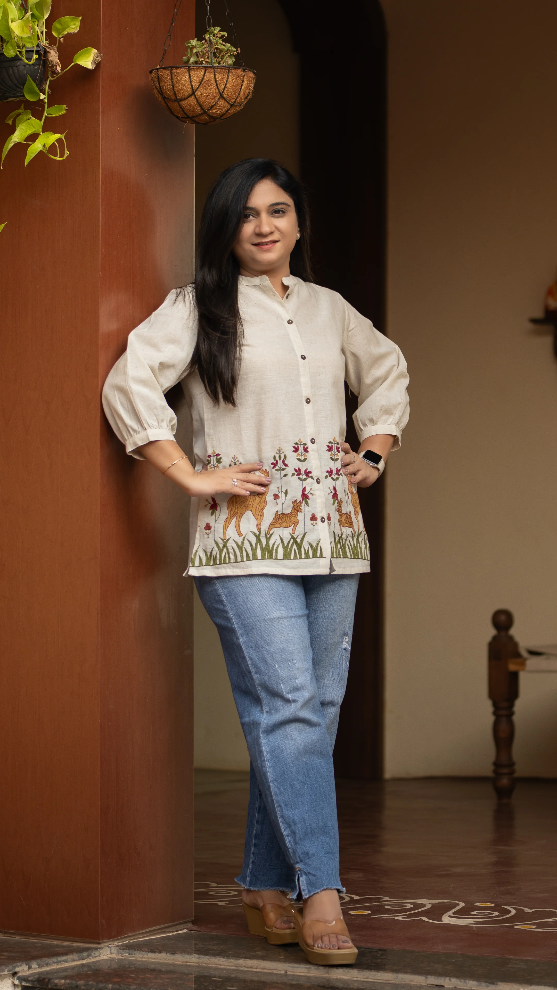 Arika Cotton Embroidered Short Top - Image 8