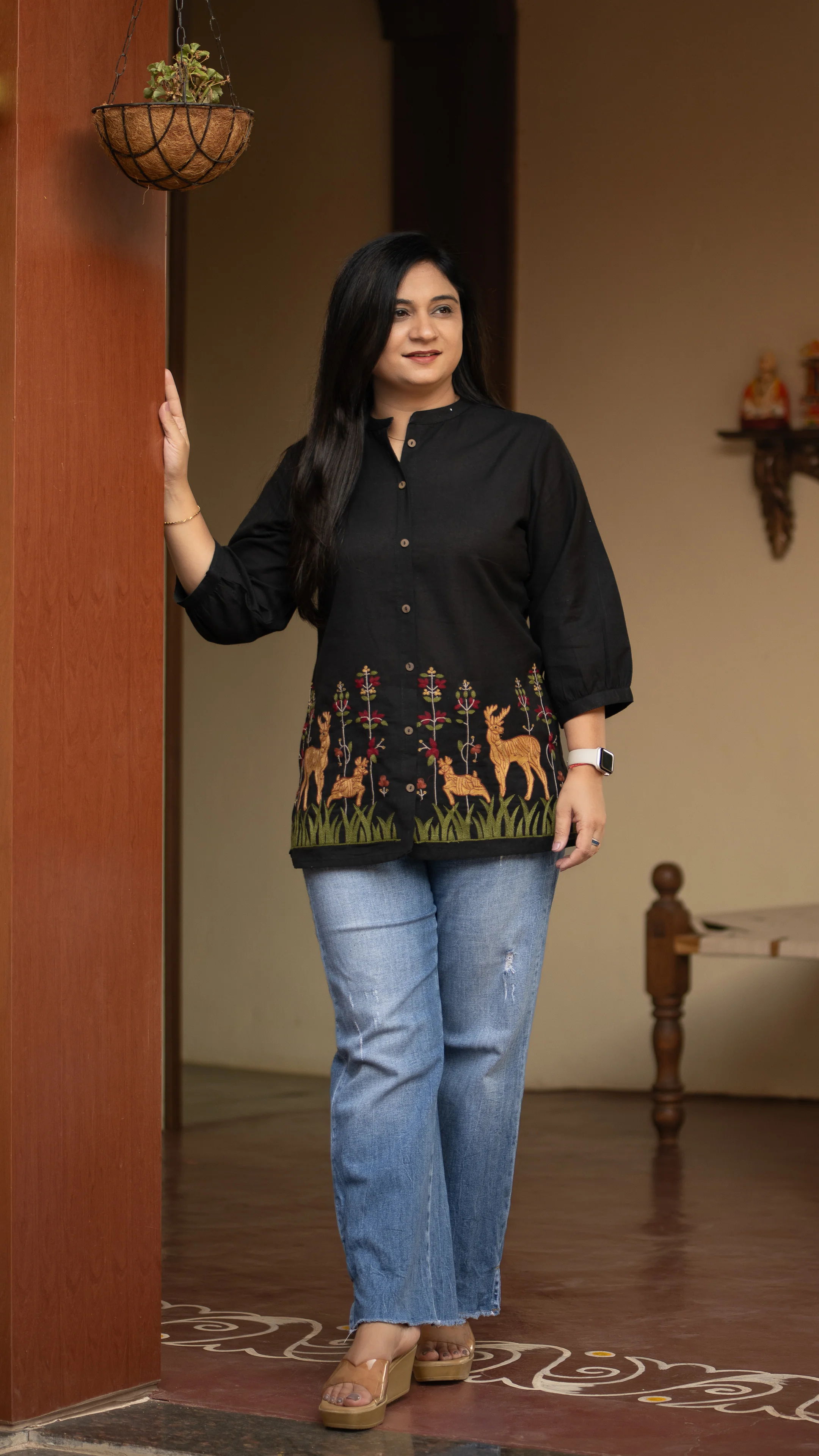 Arika Cotton Embroidered Short Top - Image 9