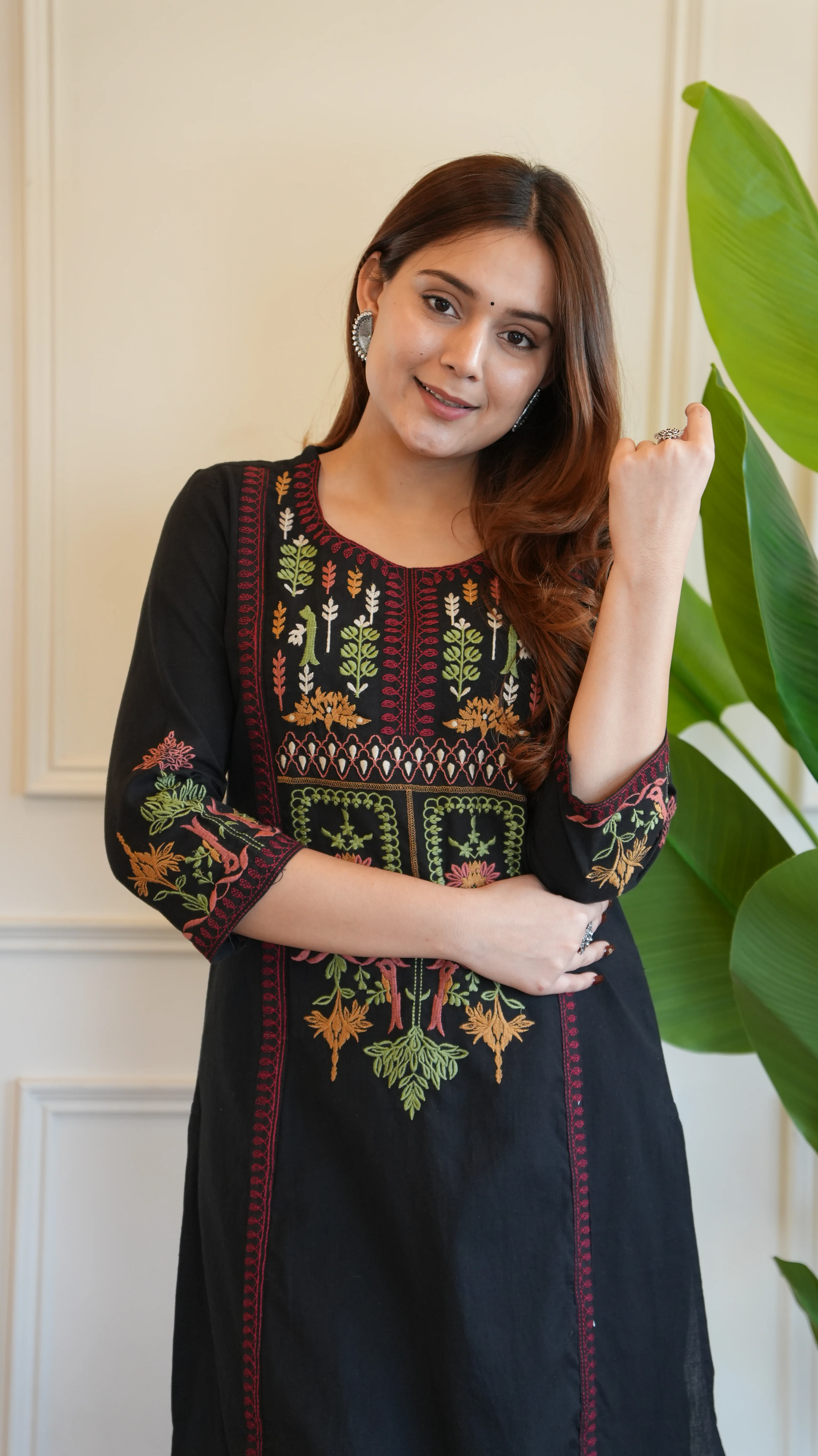 Asma Cotton Embroidered A-line Pant Set - Image 10