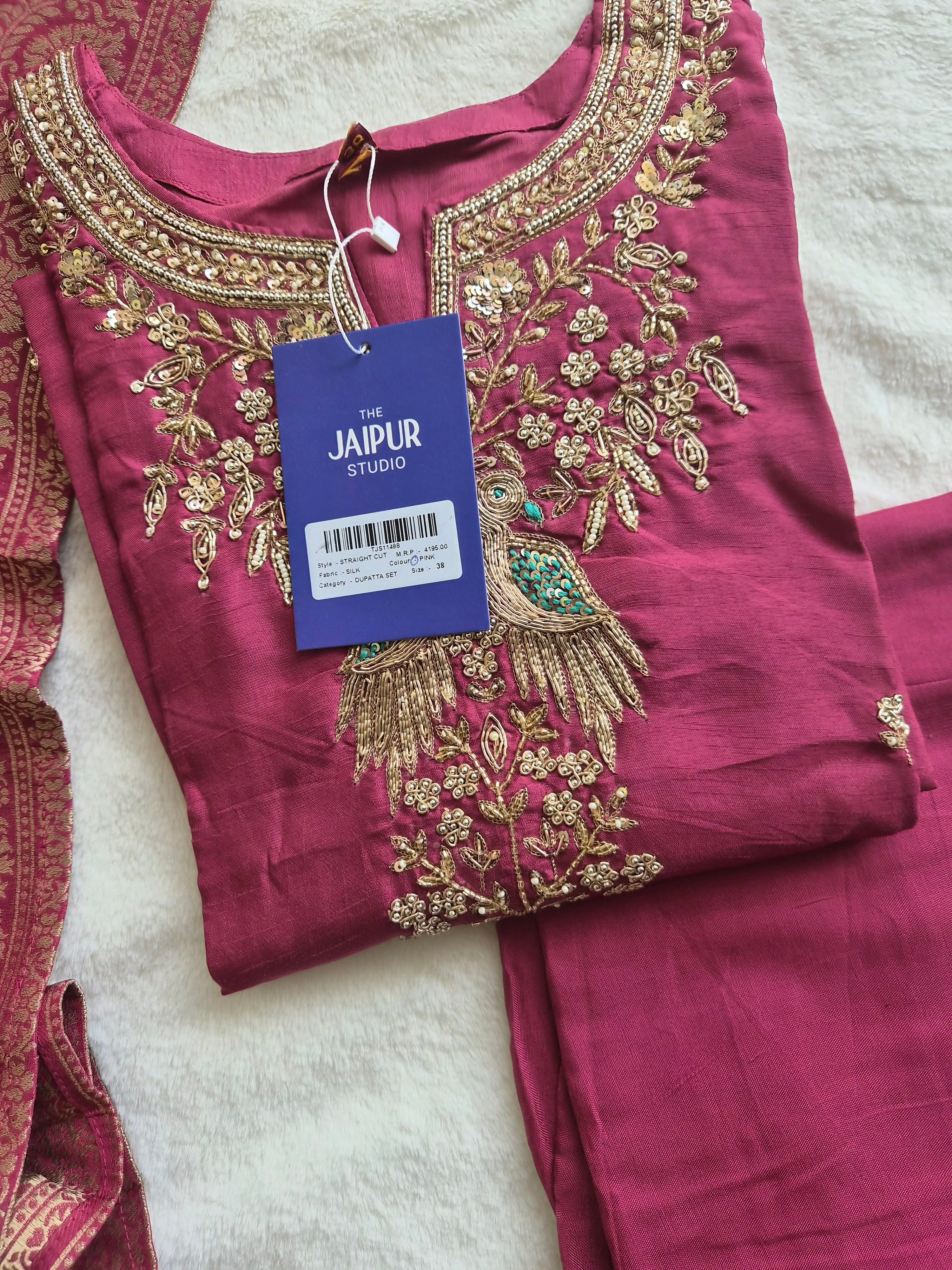 Aviva Silk Festive HandEmbroidered Plazo Set - Image 6