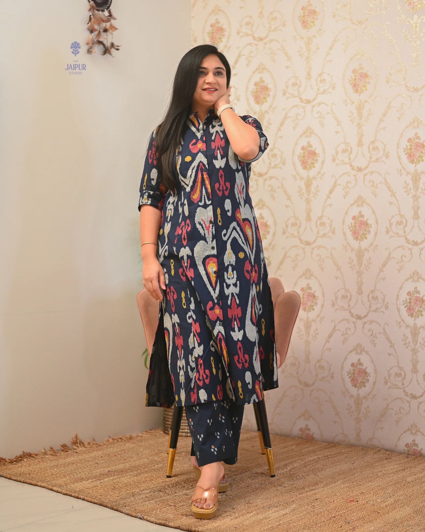 Ayesha Ikkat A-line Cotton Coord set - Image 14