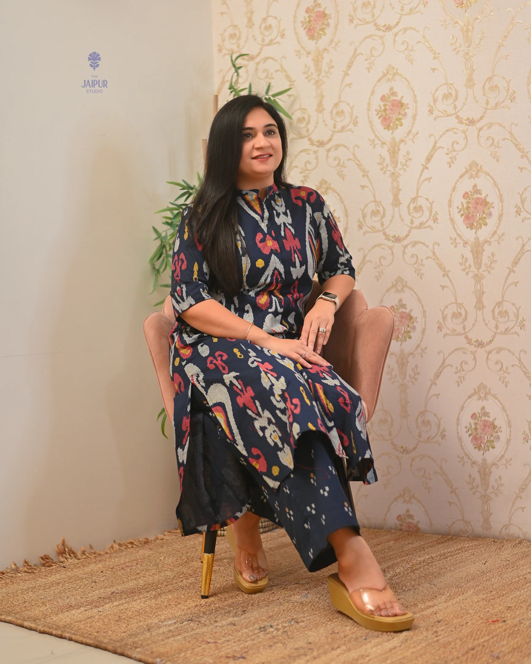 Ayesha Ikkat A-line Cotton Coord set - Image 16