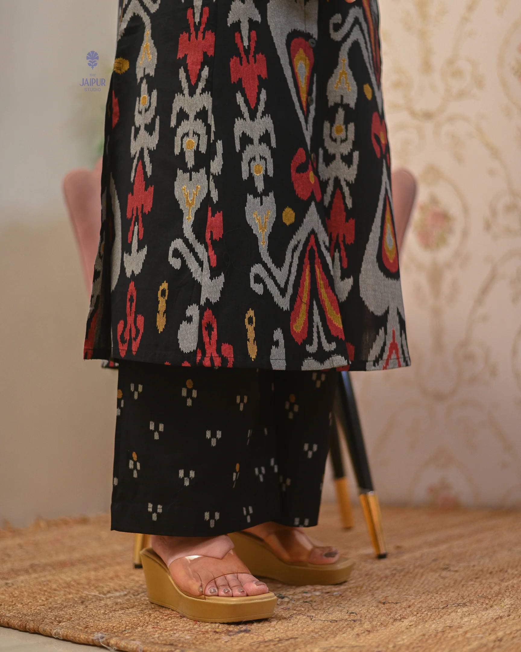 Ayesha Ikkat A-line Cotton Coord set - Image 26
