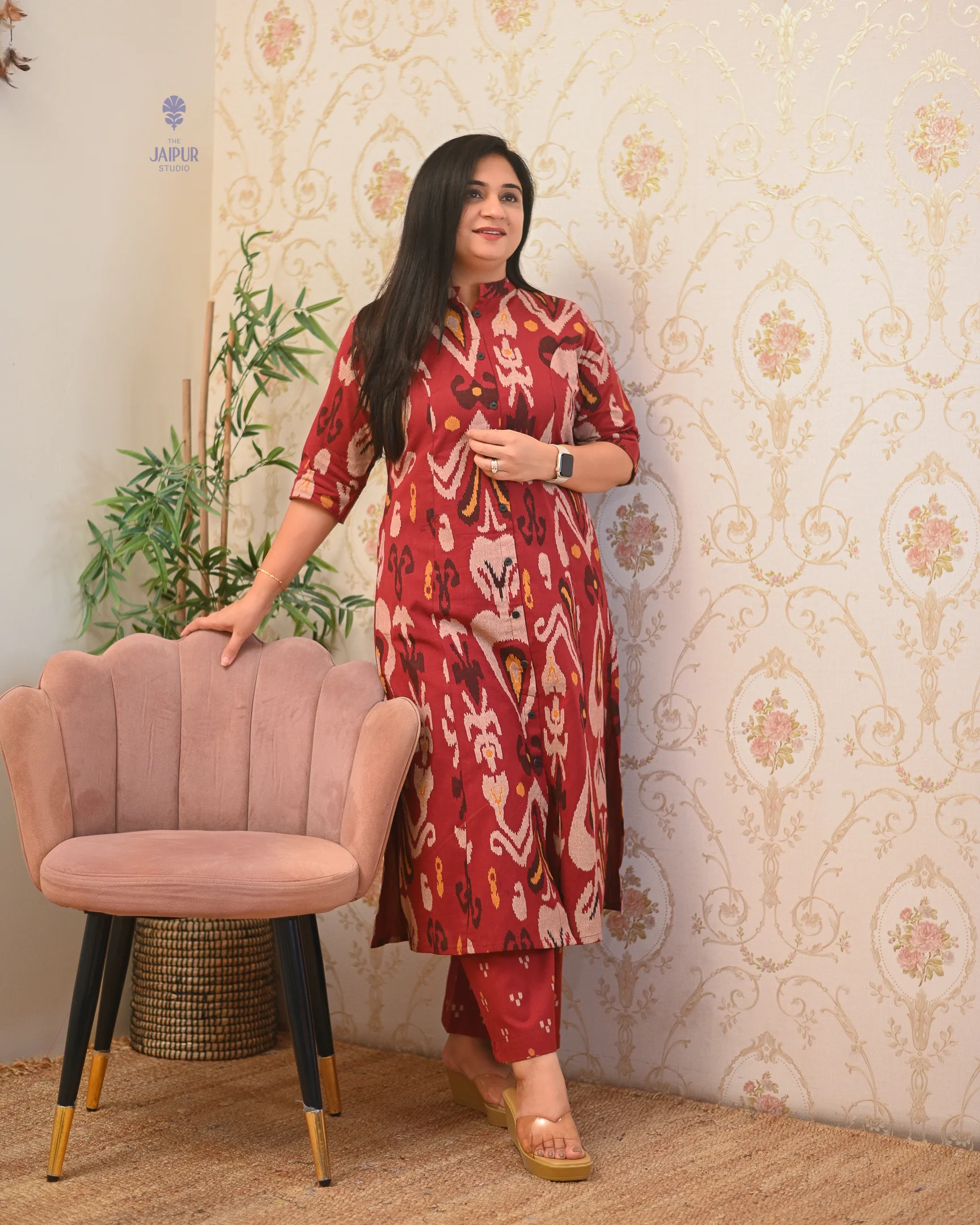 Ayesha Ikkat A-line Cotton Coord set - Image 6