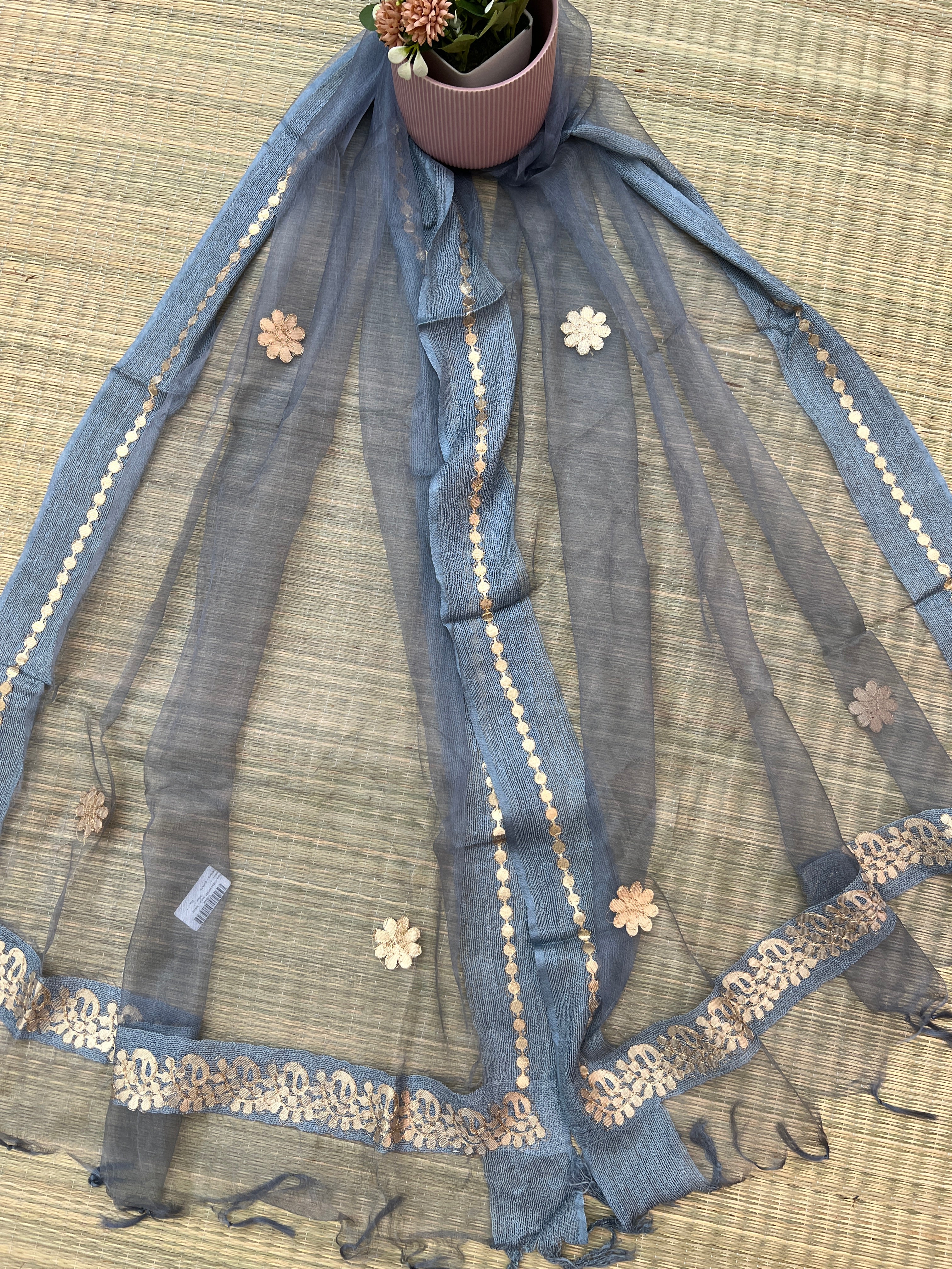 Beautiful Tissue Dupatta With Gotta Work - Image 13