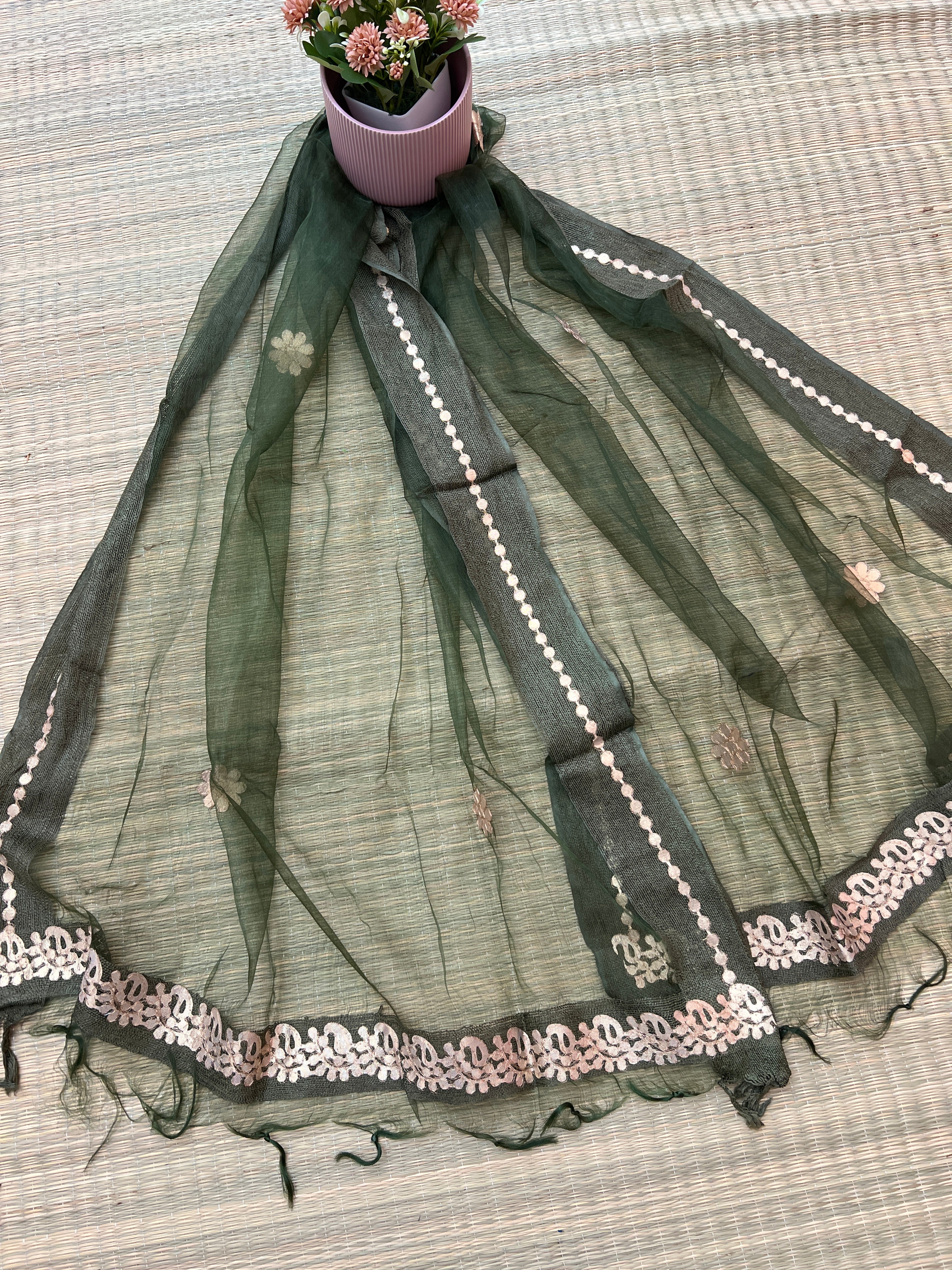 Beautiful Tissue Dupatta With Gotta Work - Image 14