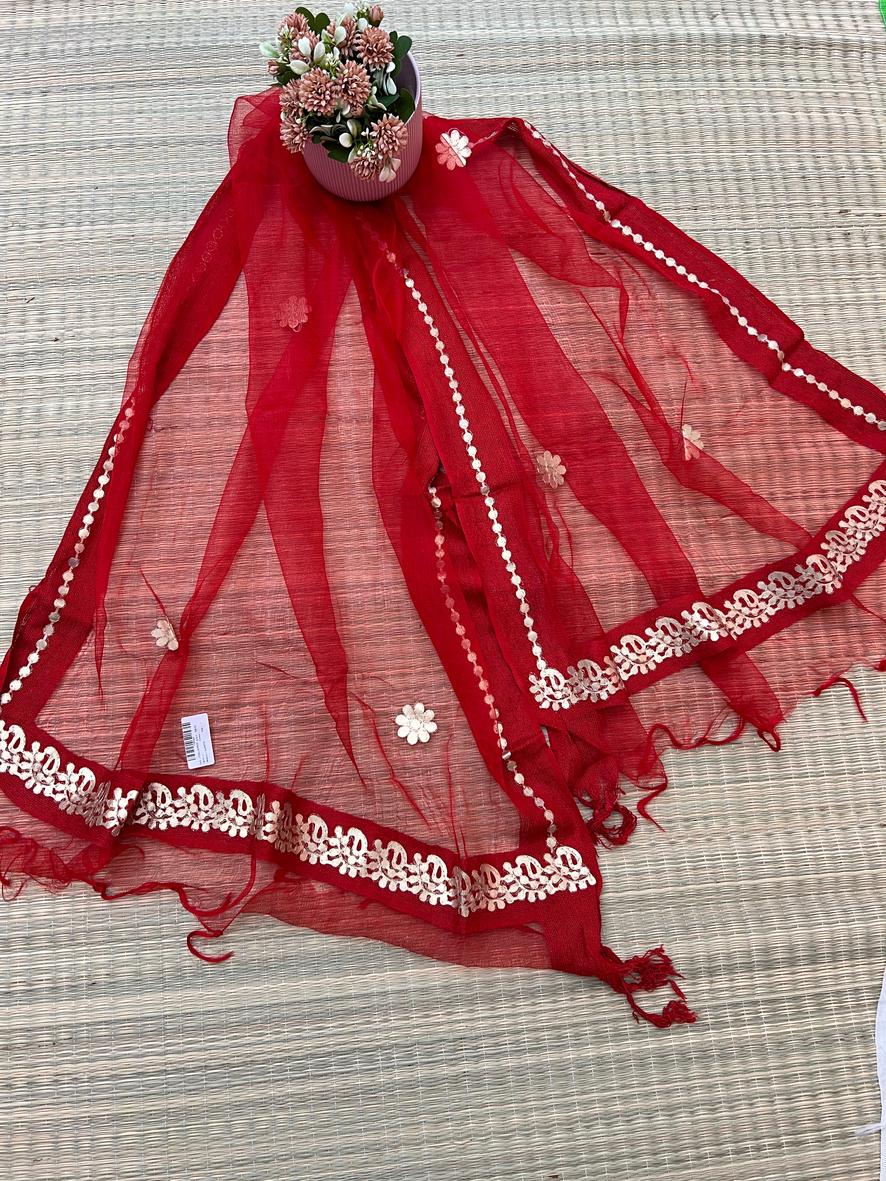 Beautiful Tissue Dupatta With Gotta Work - Image 9