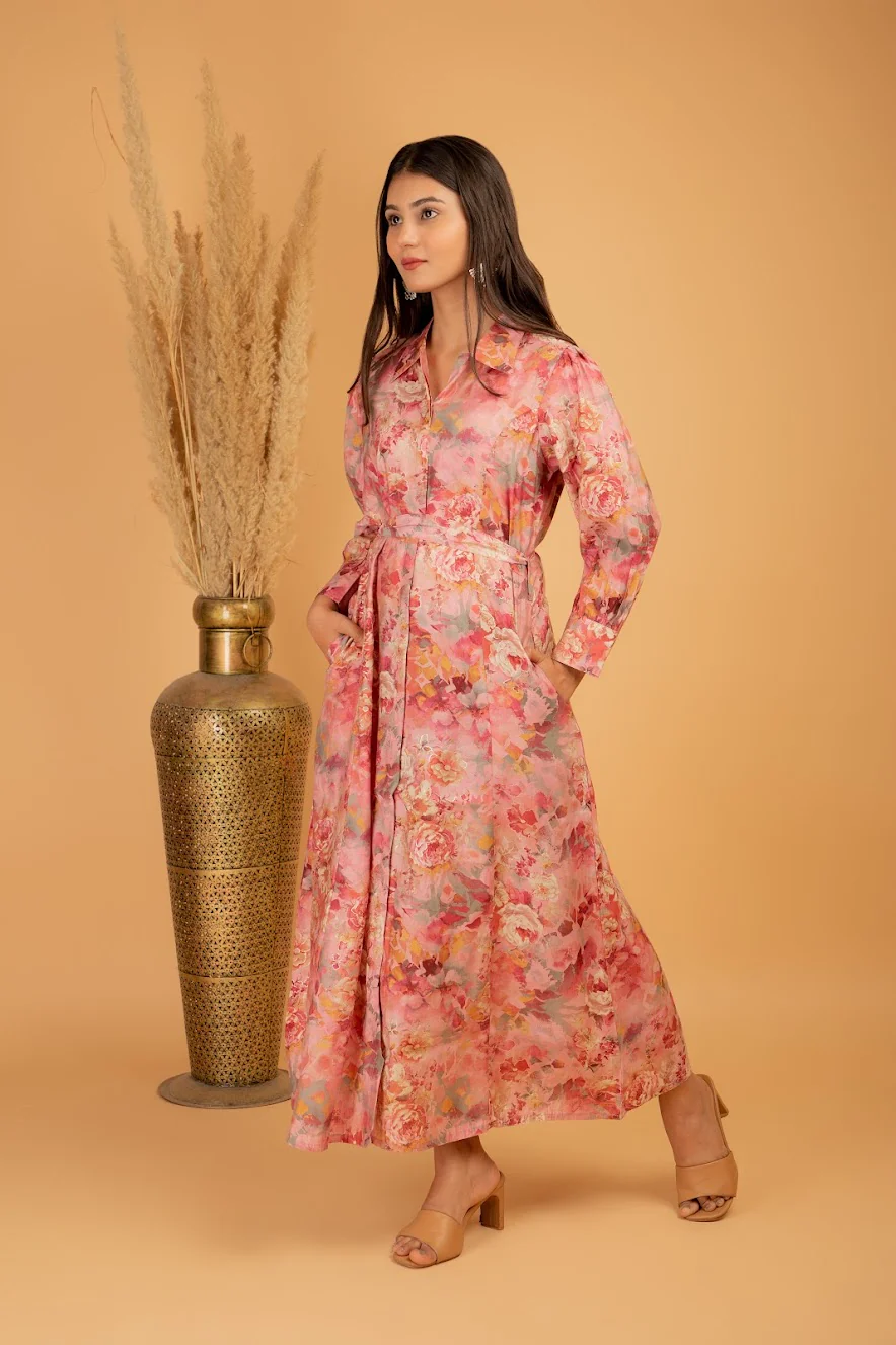 Casual Muslin Floral Long Gown