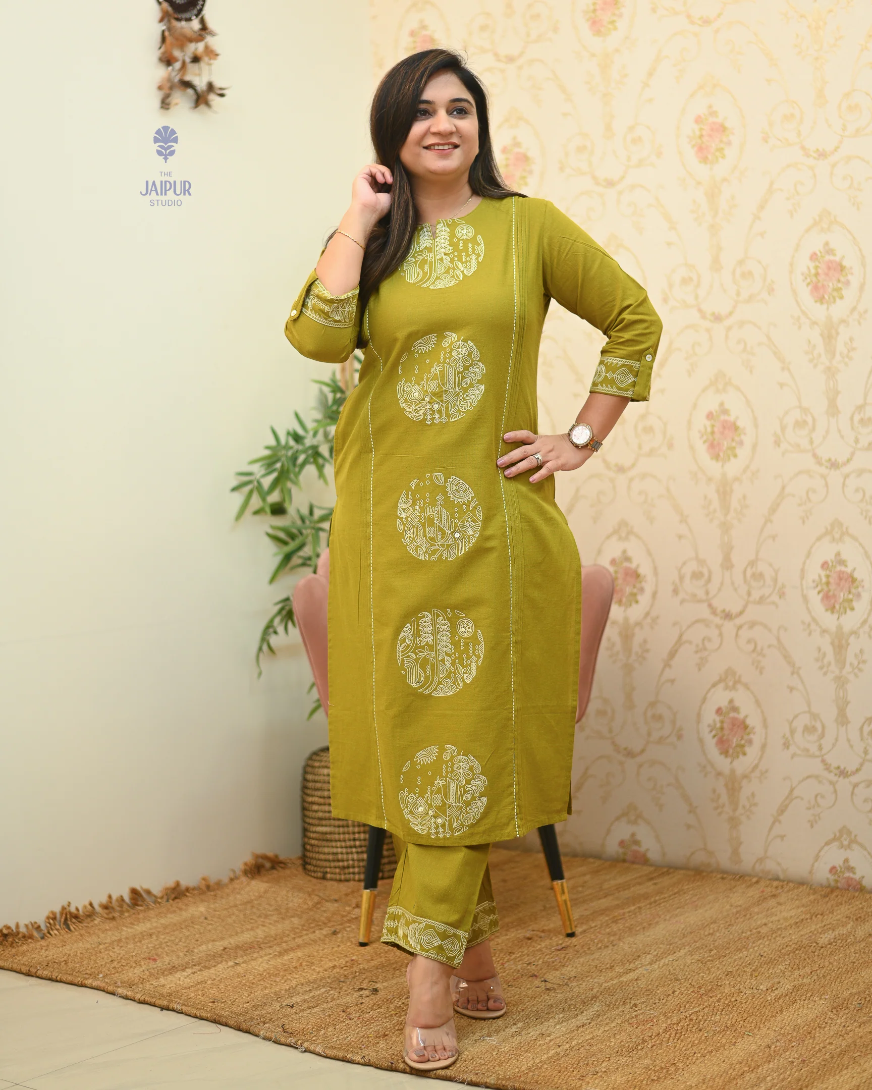 Chahat Cotton Embroidered Pant Set - Image 5