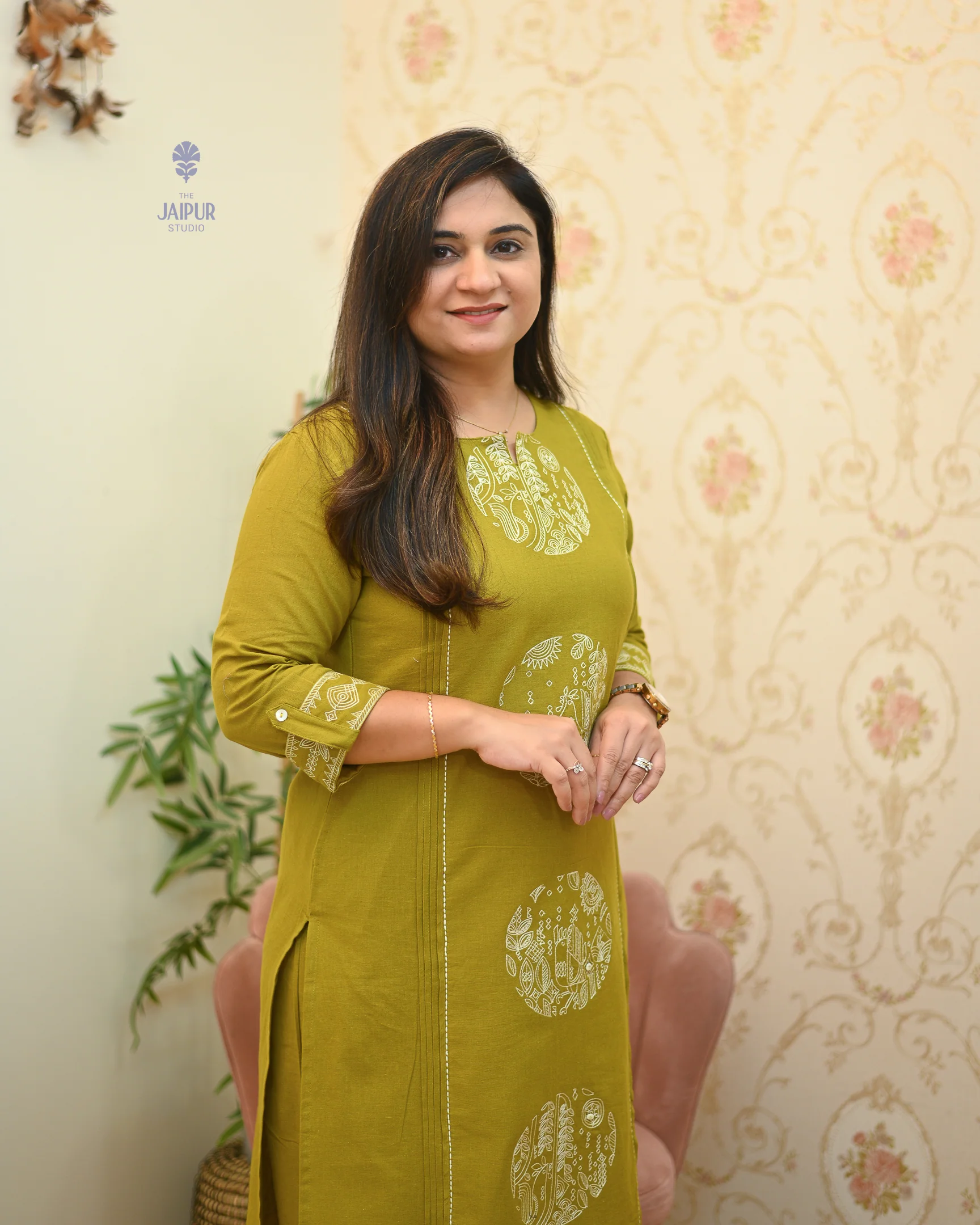 Chahat Cotton Embroidered Pant Set - Image 7