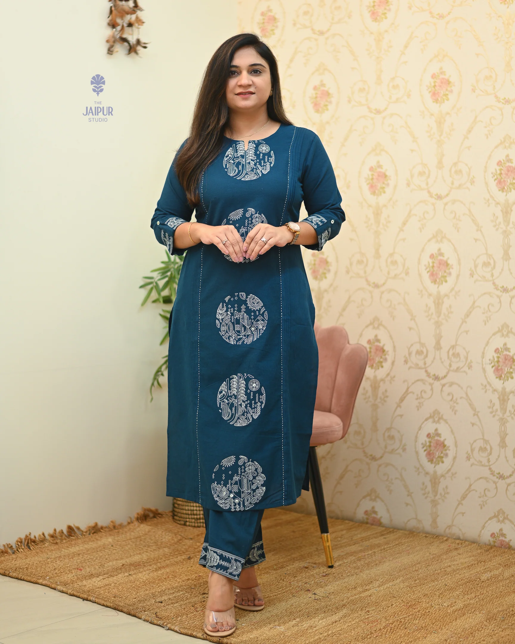Chahat Cotton Embroidered Pant Set - Image 9