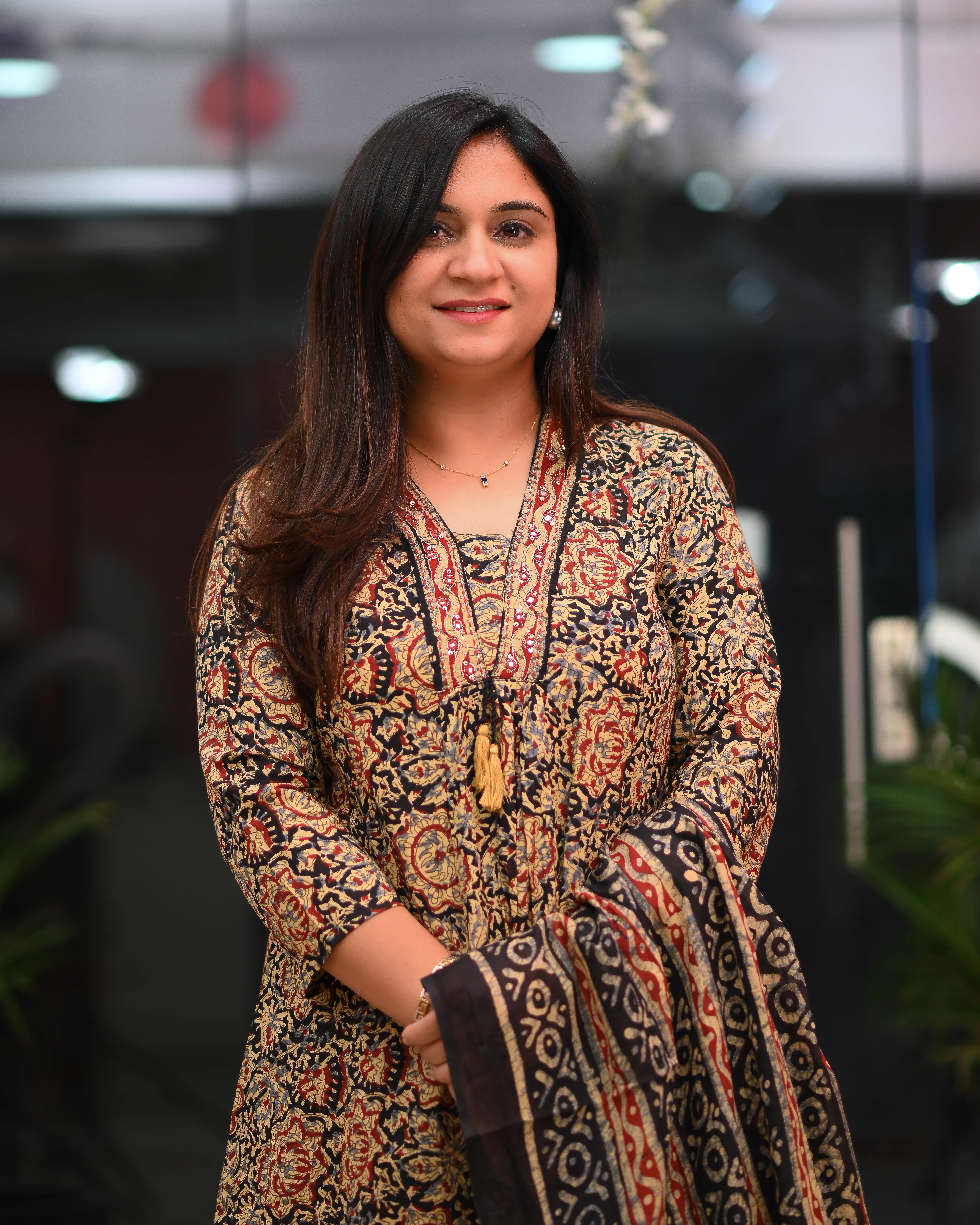 Chavvi KalamKari Cotton A-line Divider Set - Image 5