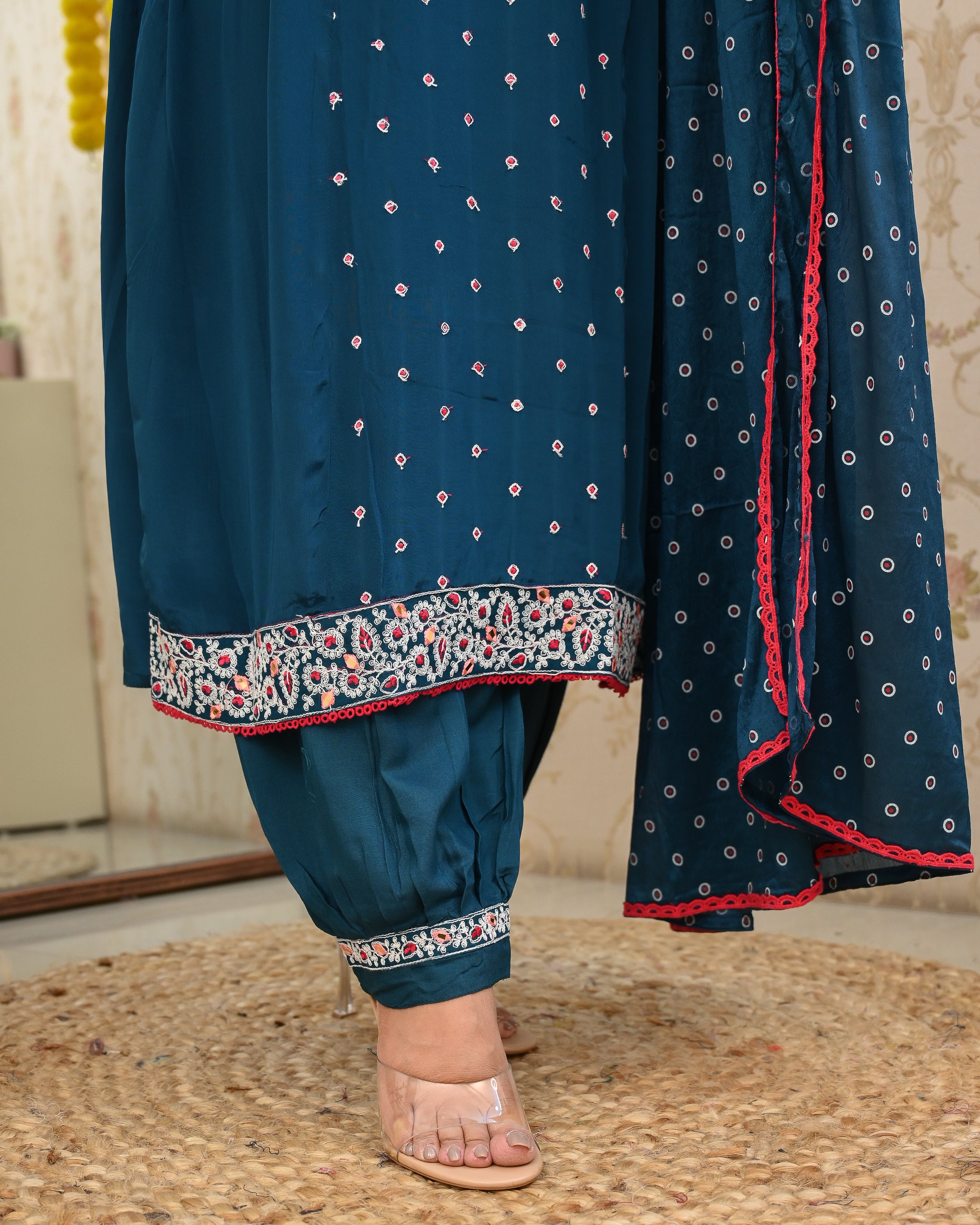 Chinnon Heavy Embroidered Afghani Set - Image 13