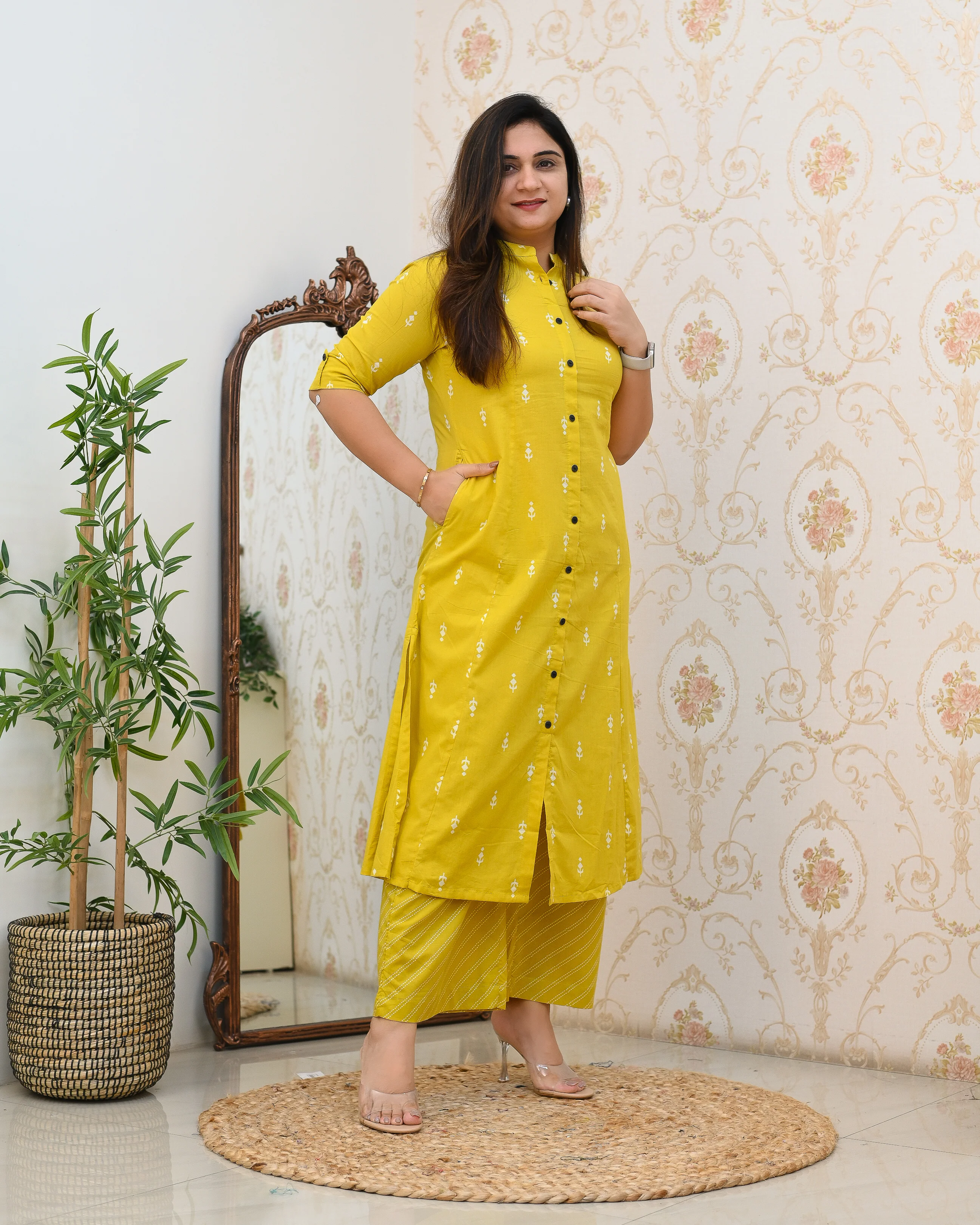 Cotton A-line Casual Coord Set - Image 3