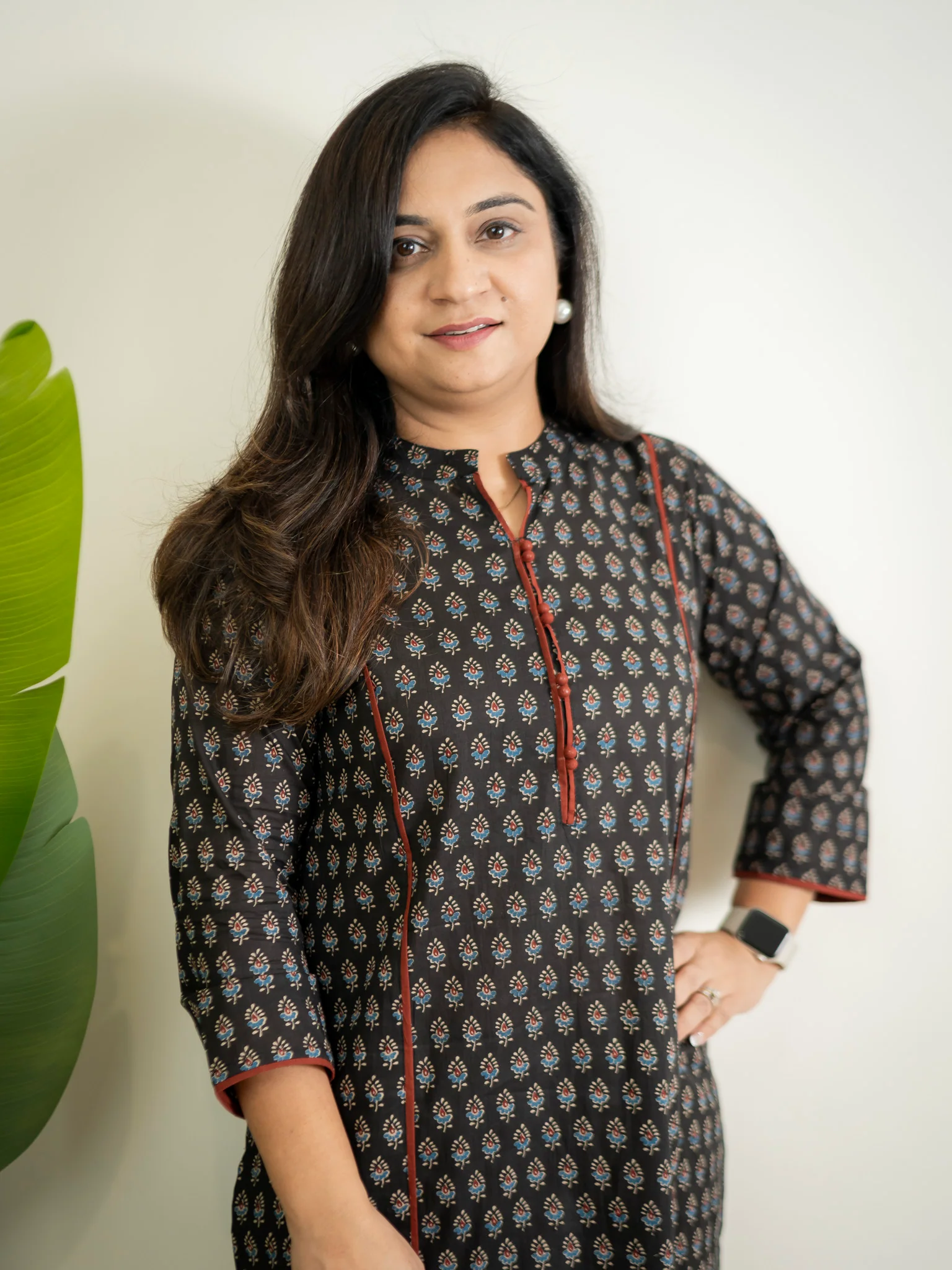 Cotton Black Ajrakh Casual Straight Kurta - Image 5