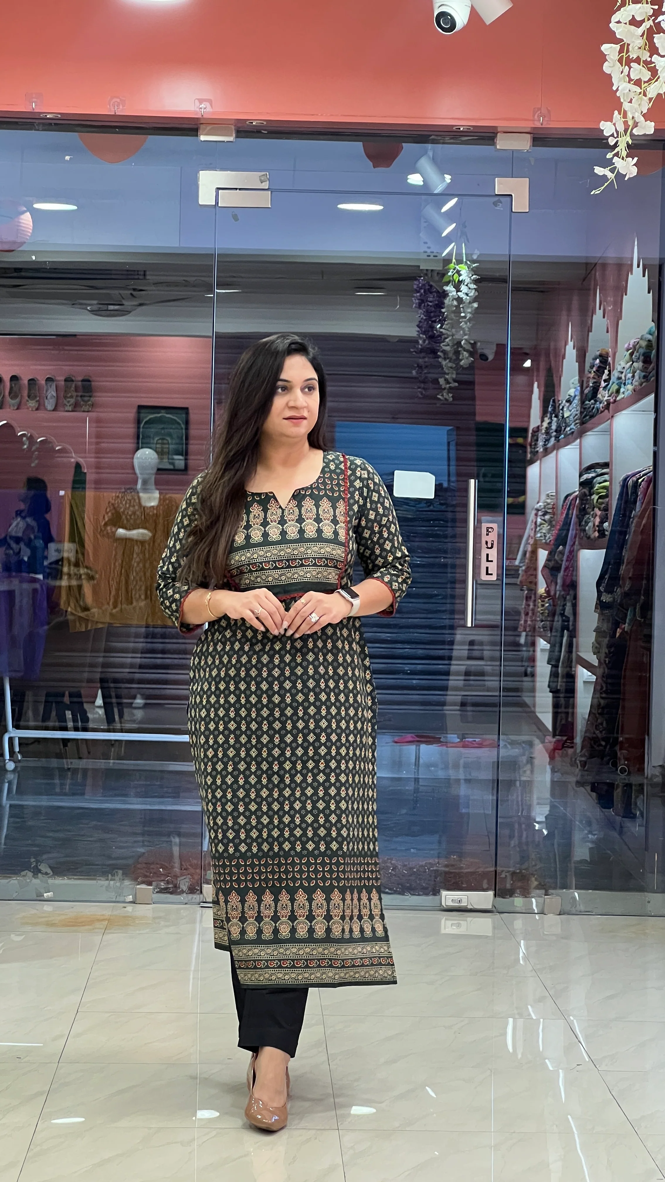 Cotton Ajrakh Casual Straight Kurta - Image 11
