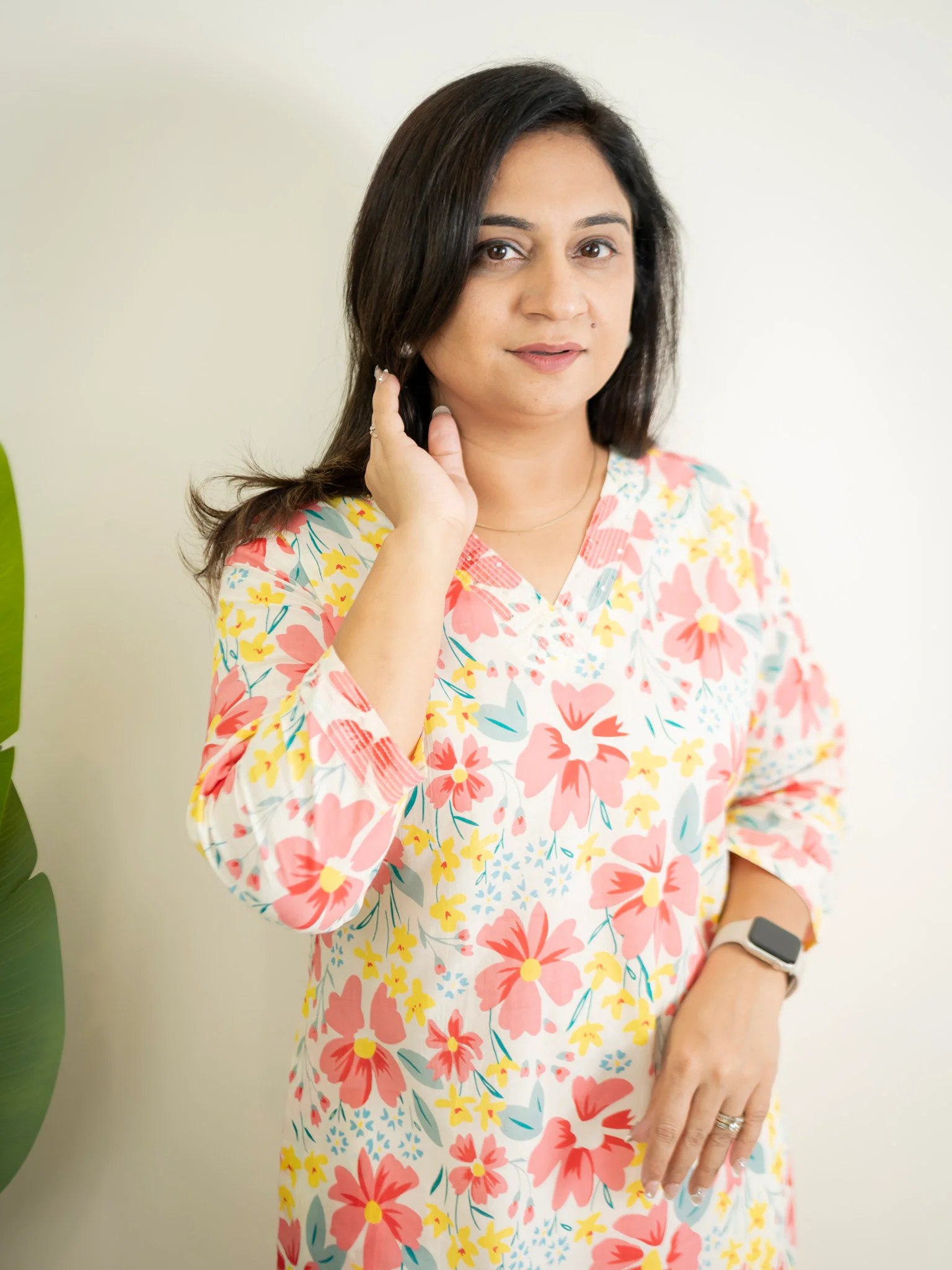 White MultiColor Flower Cotton Casual Straight Kurta - Image 6