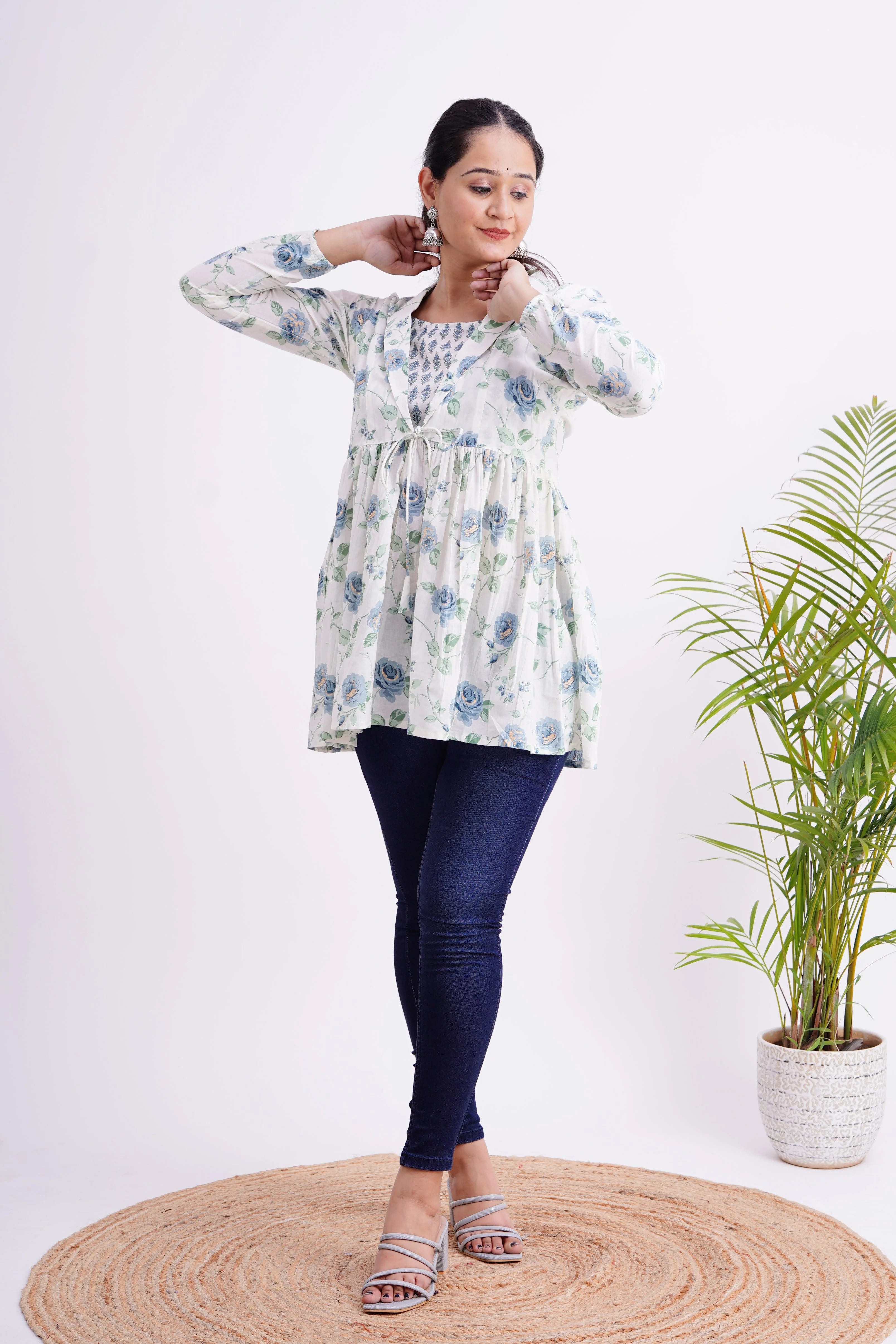 Cotton Double Layer Casual Short Top