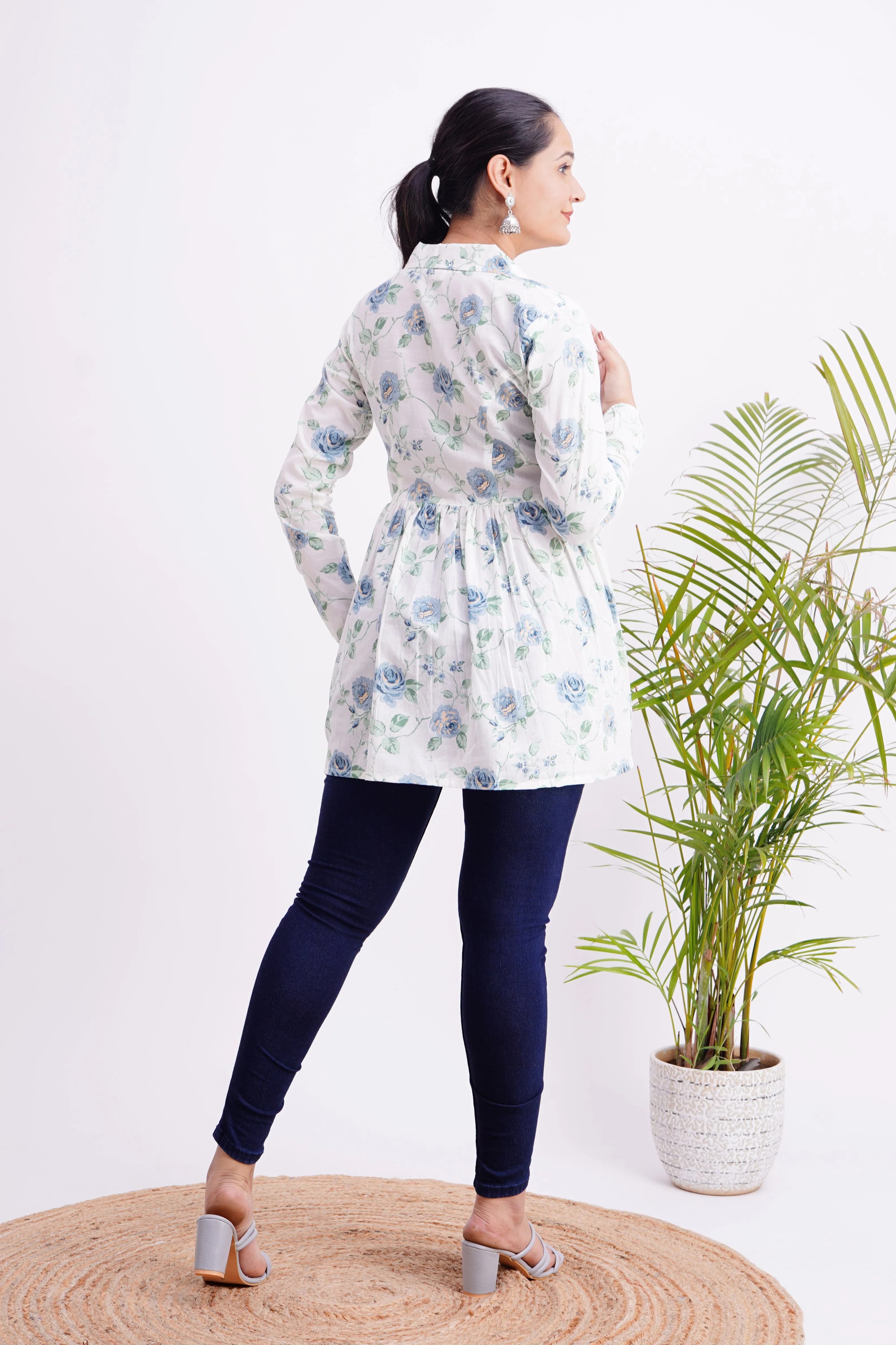 Cotton Double Layer Casual Short Top - Image 4
