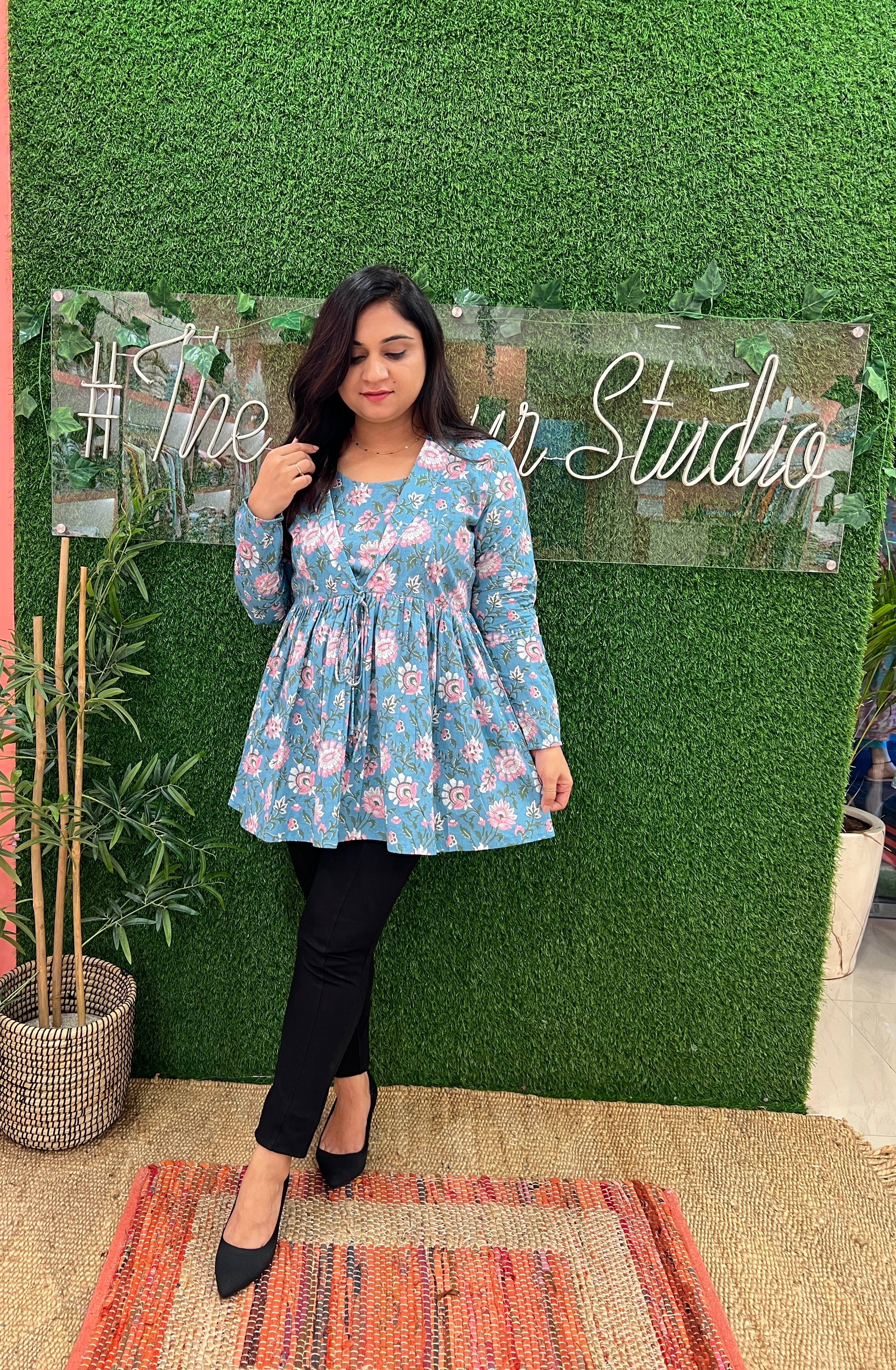 Cotton Double Layered Printed Short Top - Image 4