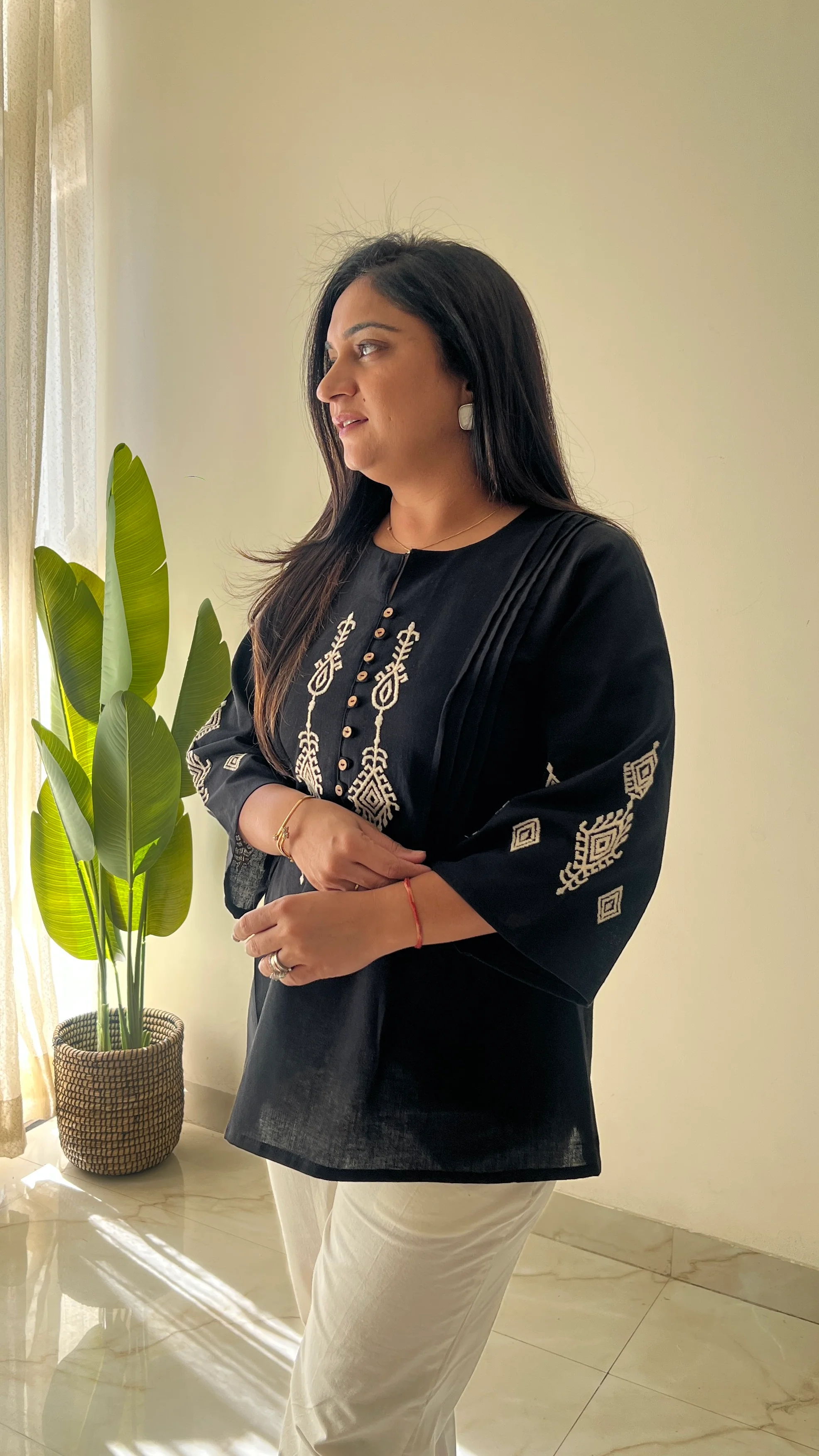 Hema Cotton Embroidered Short Top - Image 2