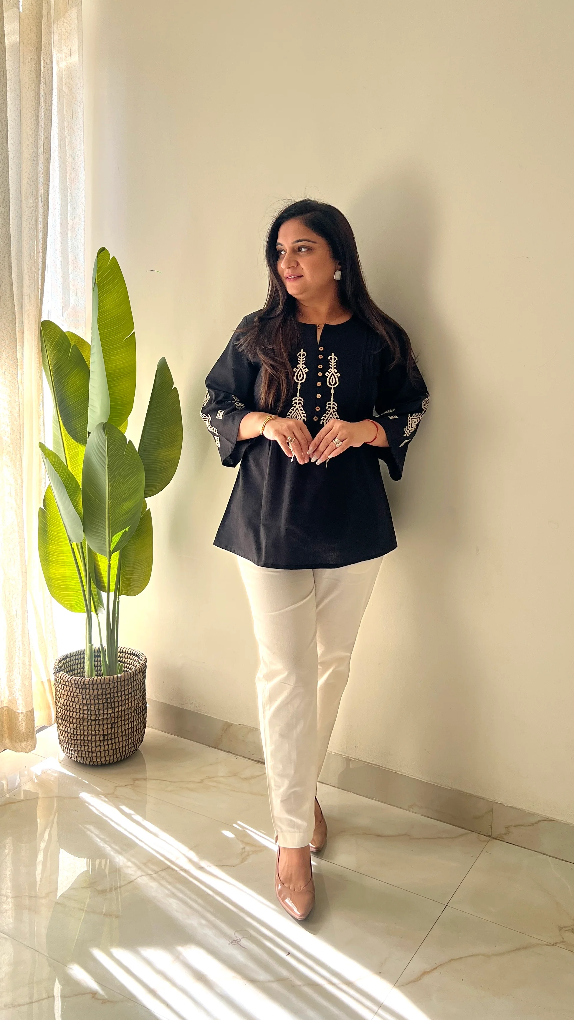 Hema Cotton Embroidered Short Top - Image 5