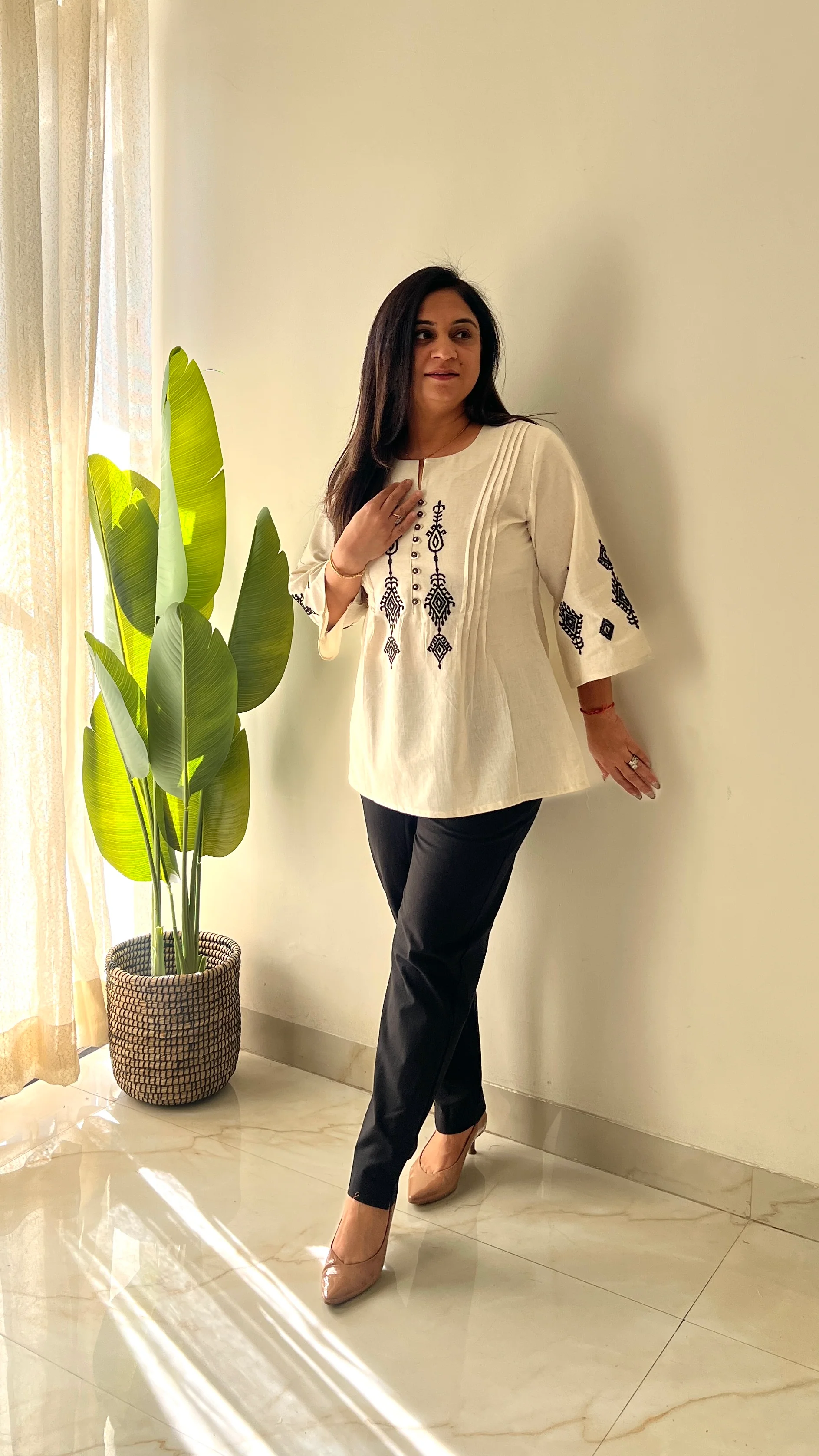 Hema Cotton Embroidered Short Top - Image 7