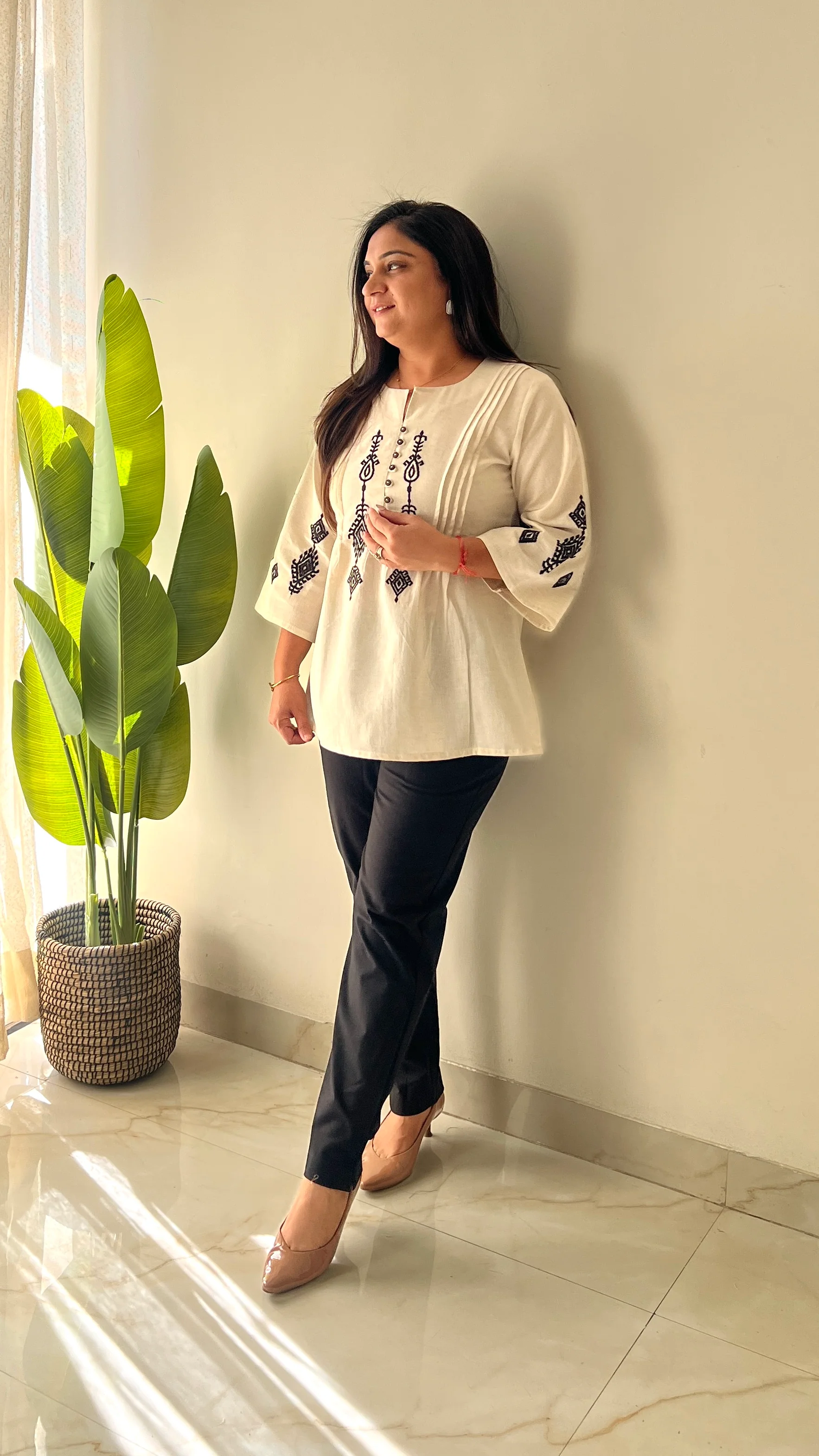 Hema Cotton Embroidered Short Top - Image 8