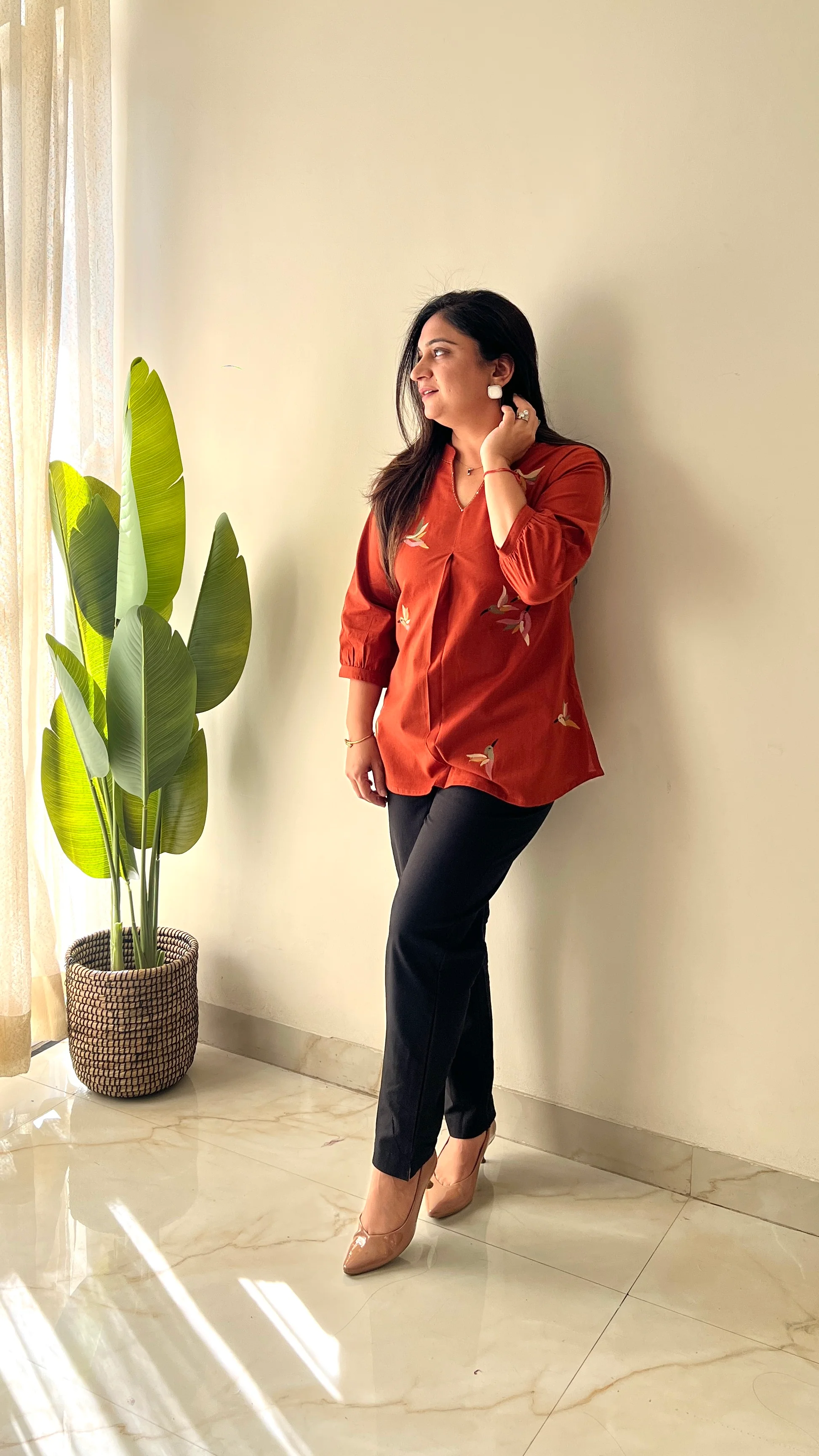 Kashi Cotton Embroidered Short Top - Image 15