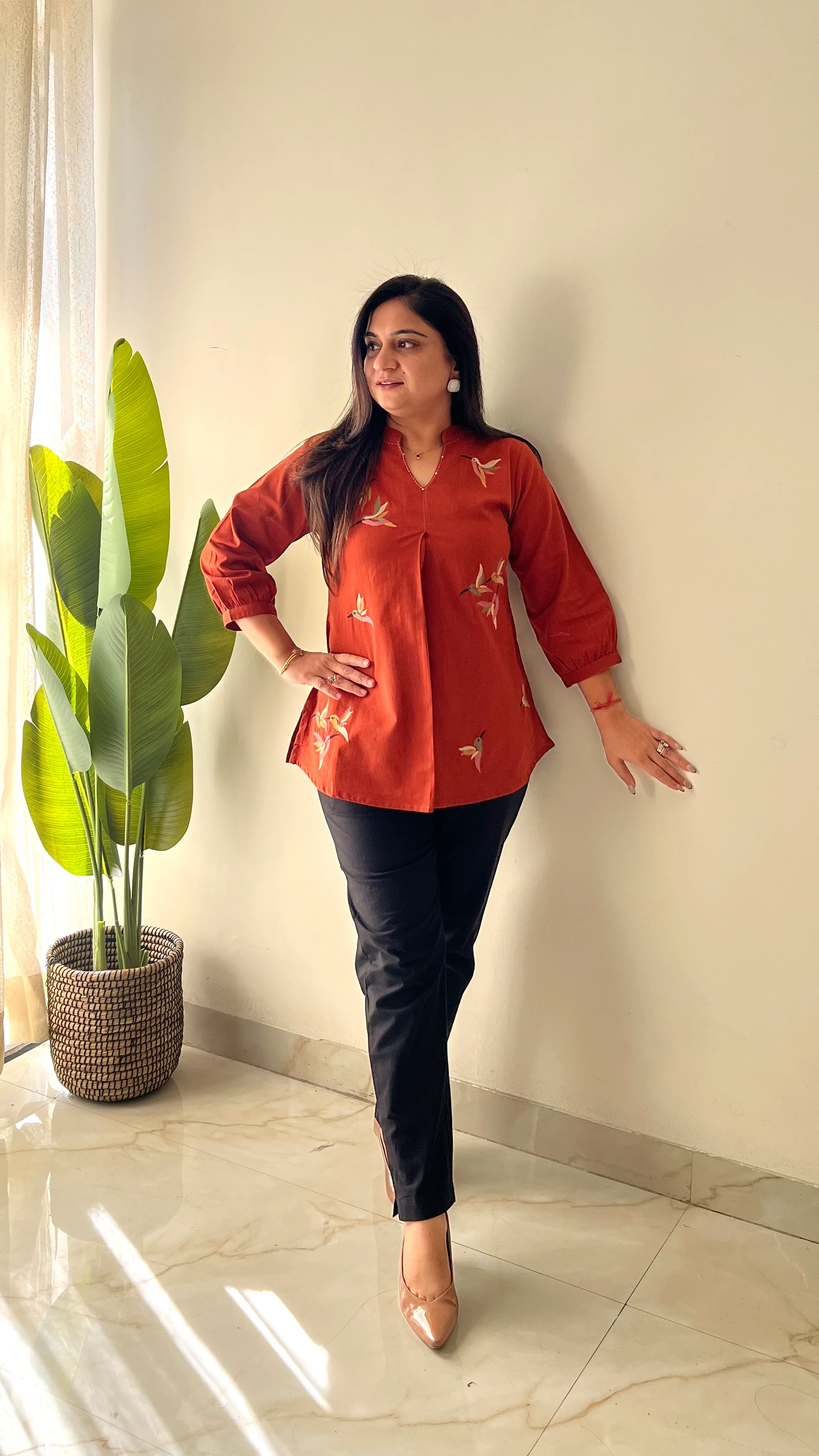 Kashi Cotton Embroidered Short Top - Image 17