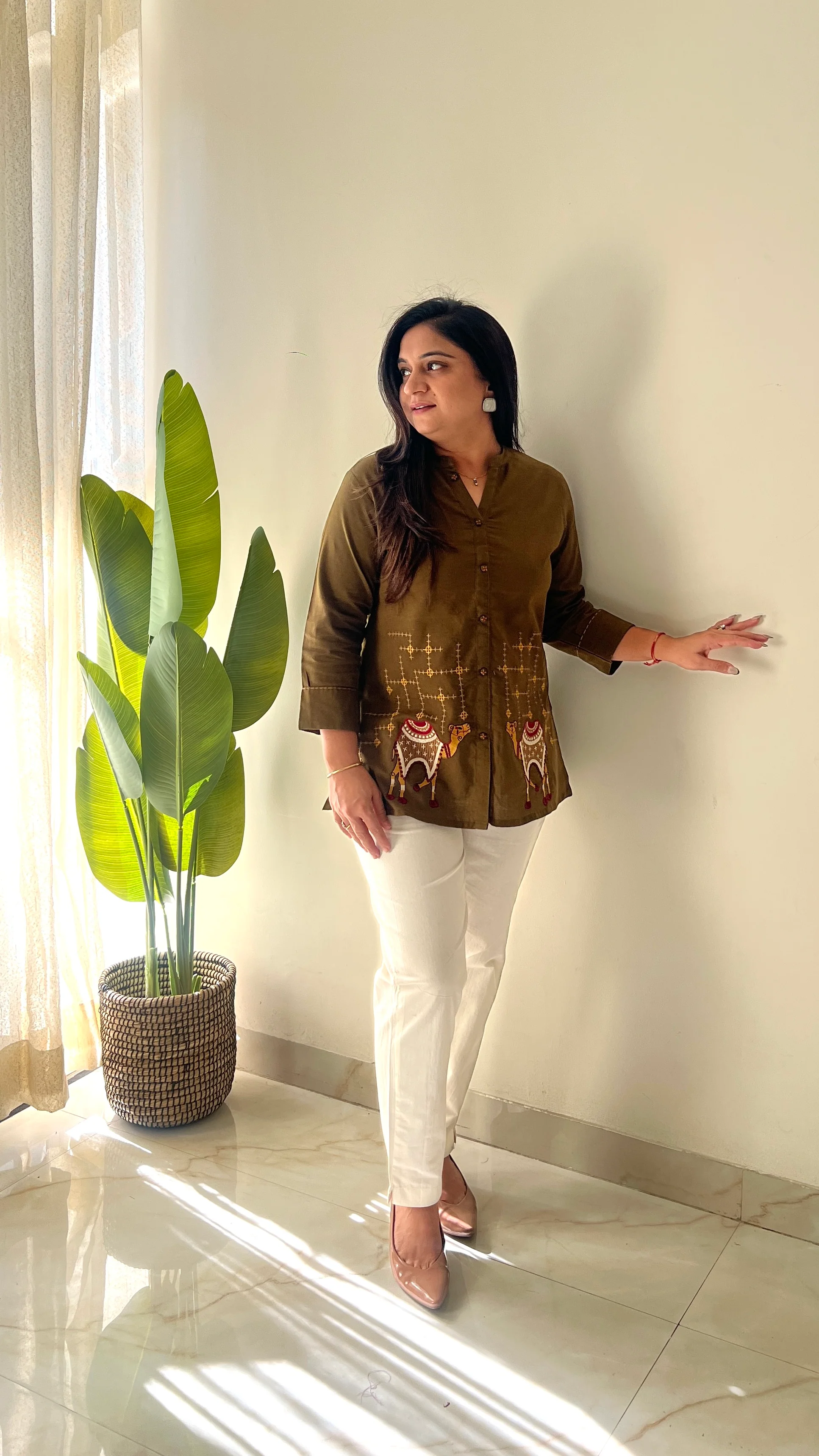 Roop Cotton Embroidered Short Top - Image 2